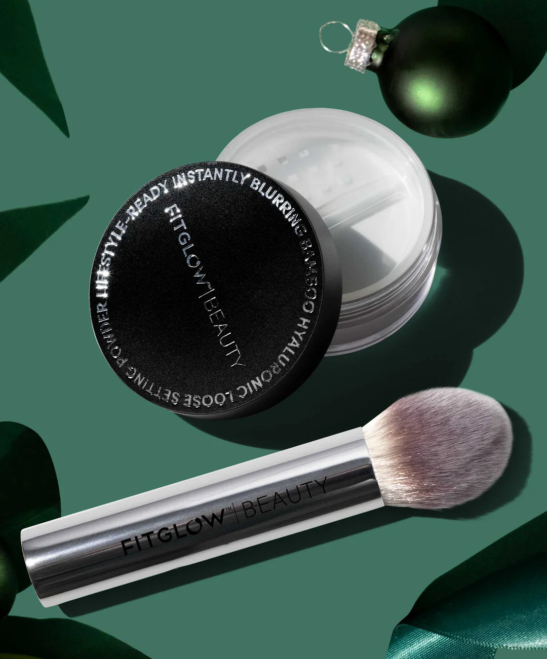 Bamboo Hyaluronic Loose Setting Powder with Brush - Vegan, Cruelty-Free Makeup for Flawless Finish | Perfect for Daily Wear & Special Occasions