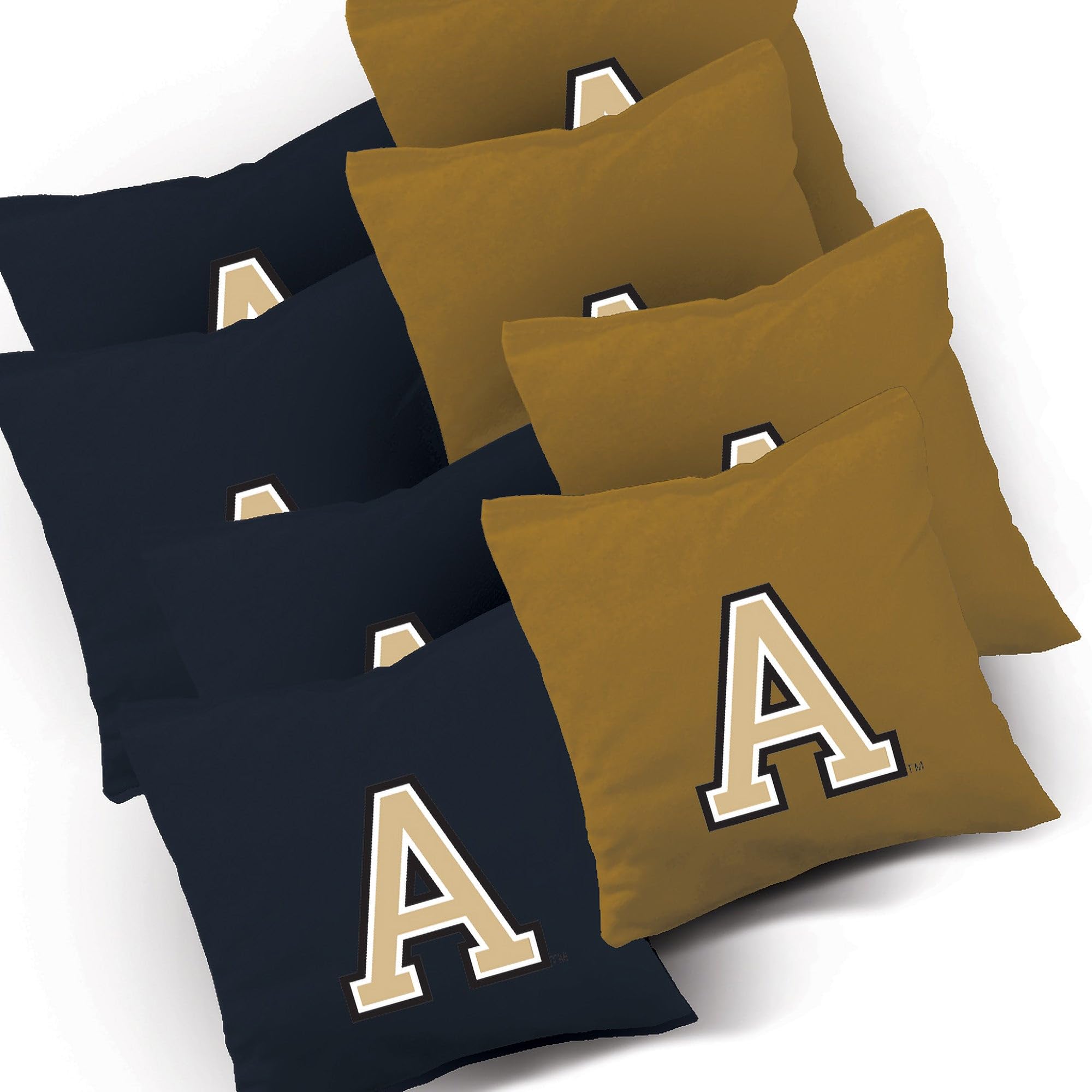Army Distressed Cornhole Game Set - 2 Weatherproof Boards & 8 Custom Team Logo Bags | Outdoor Lawn Games, Tailgate Parties, Backyard BBQ Entertainment