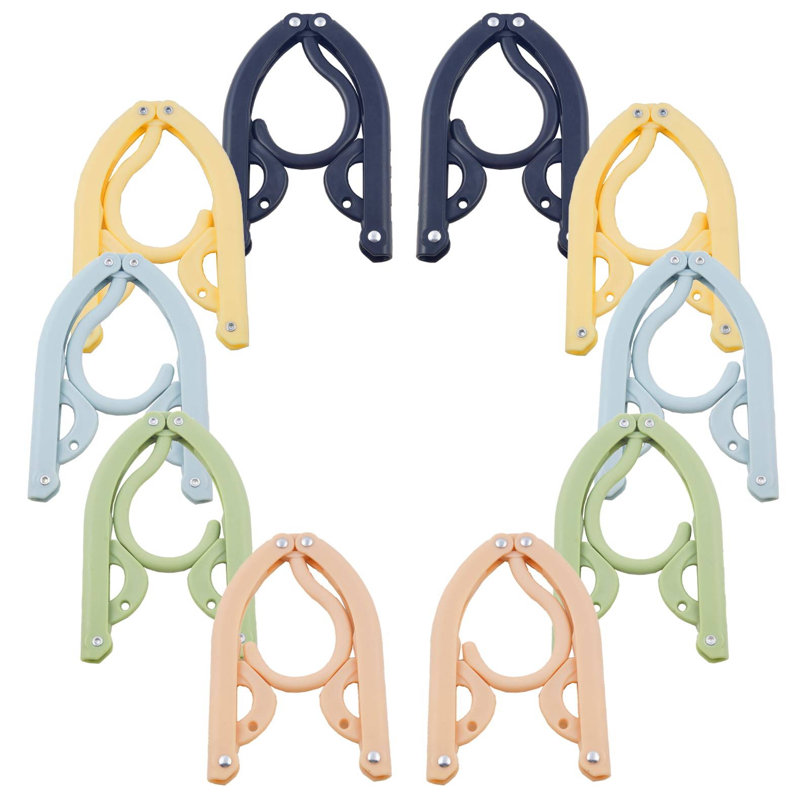 10 Pack Foldable Travel Hangers - Portable Clothes Hangers for Suitcase, Camping, Cruise Ship | Space Saving Closet Organizer for Home & Travel Accessories