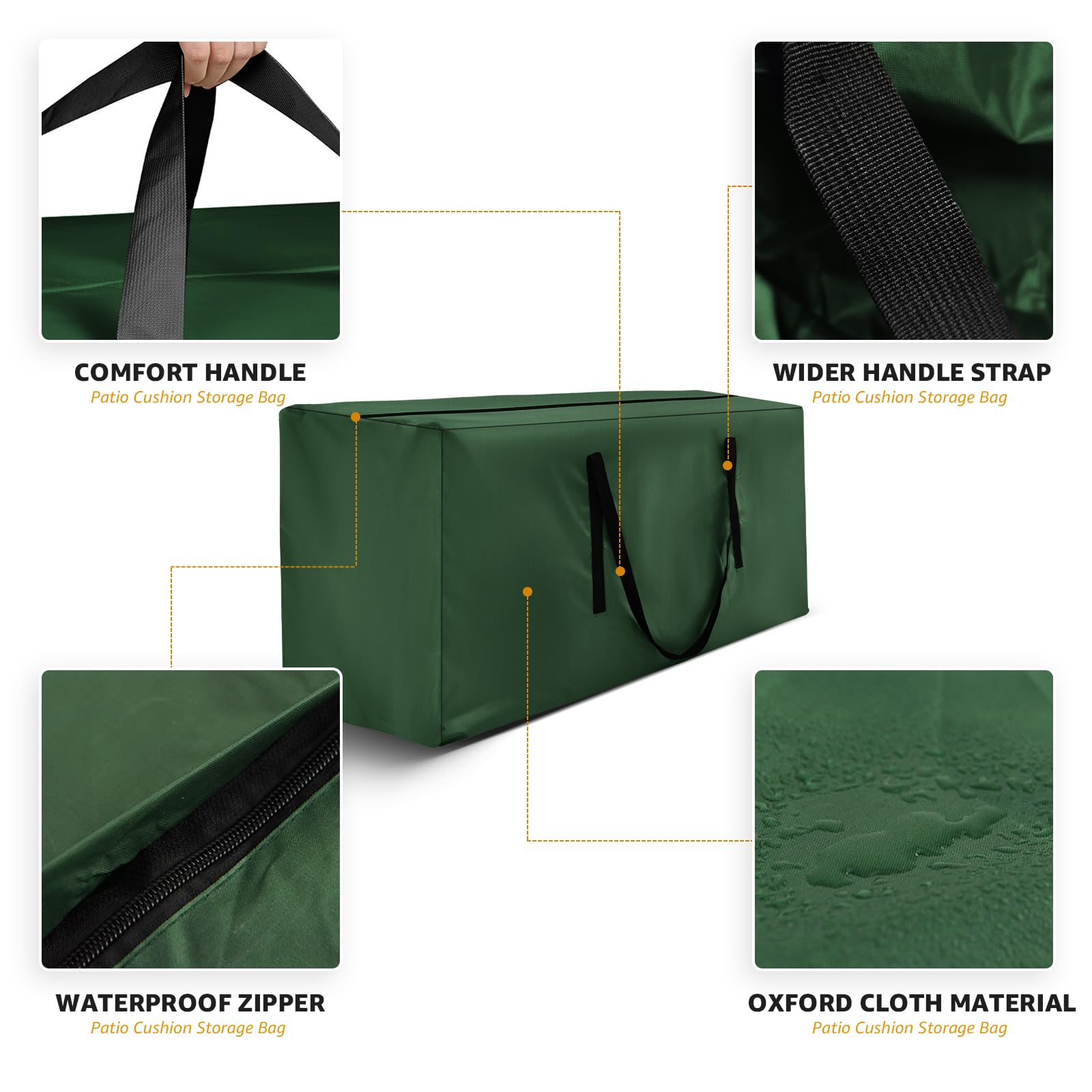 2-Pack Heavy Duty Christmas Tree Storage Bags - Fits 12ft Artificial Trees, Outdoor Cushion Storage with Zippers & Handles (68