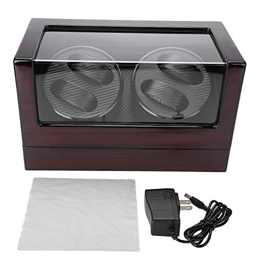 Premium Automatic Watch Winder Case - 4 Watch Capacity with Swivel Housing for Automatic & Mechanical Watches | PU Leather Storage Display Box in Classic Black | Perfect for Watch Collectors & Luxury Watch Storage