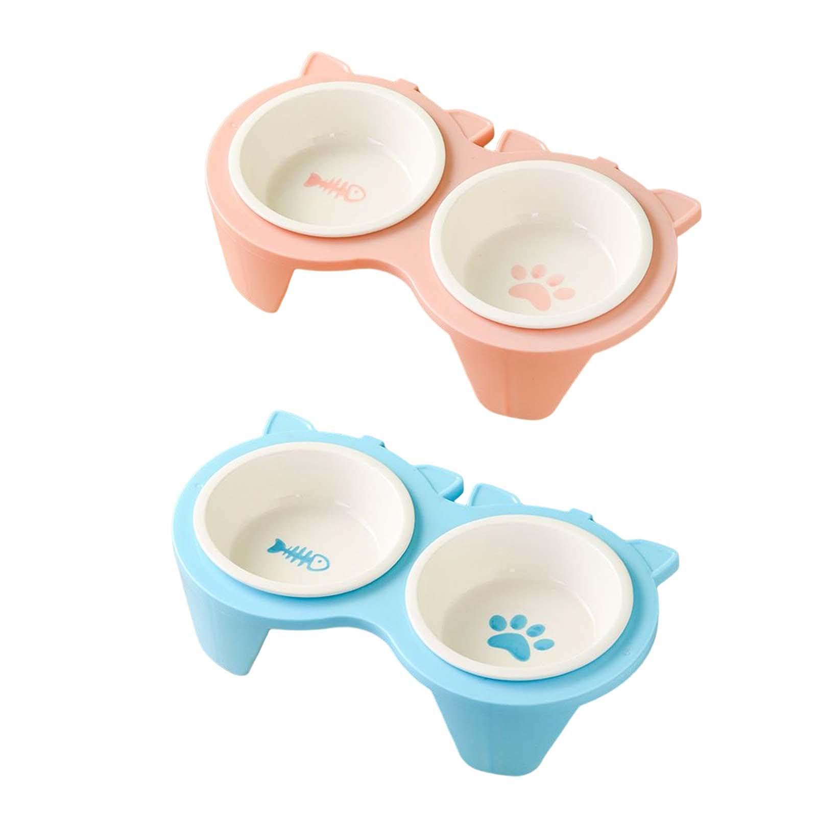 Enakshi Elevated Tilted Cat Food Bowls - Pink Pet Feeding Dishes for Indoor Cats | Ergonomic Raised Design for Better Digestion | Perfect for Kittens, Senior Cats & Pets with Neck Pain | Durable Food Container for Dry & Wet Food | Pet Supplies, Cat Bowls & Dog Dishes