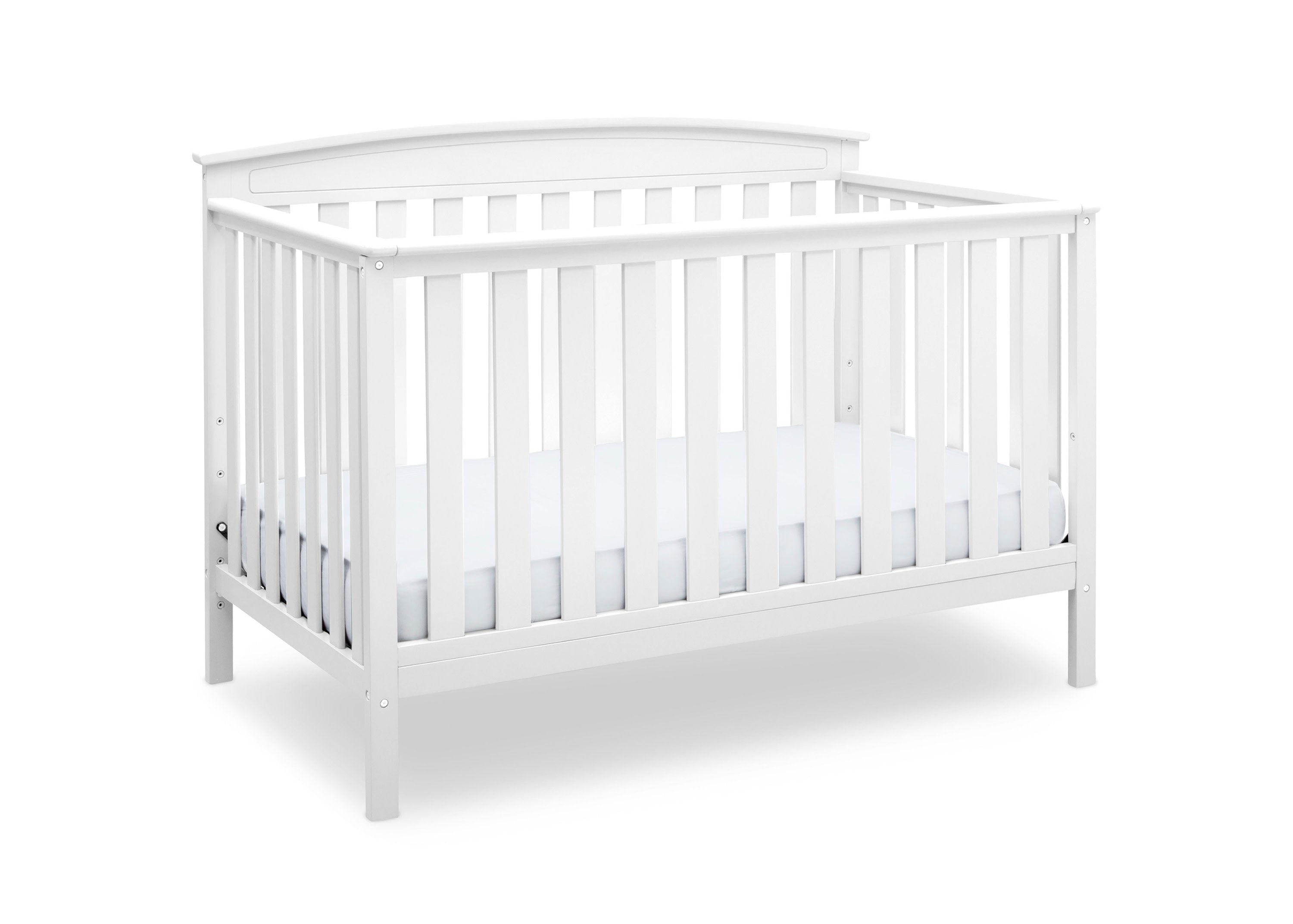 Gateway 4-in-1 Convertible Baby Crib - White Nursery Furniture for Newborn to Toddler Bed | Perfect for Modern Nursery, Daycare & Small Spaces