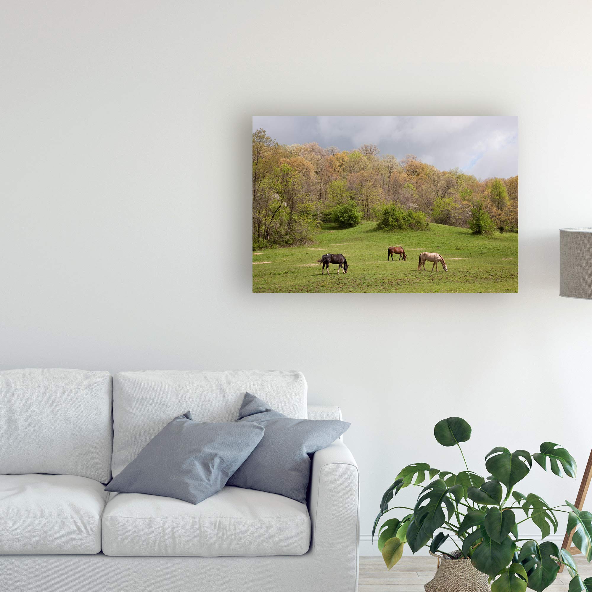 Monte Nagler Horses in The Field West Virginia Fine Art Print - 16x24 Wall Decor for Living Room, Bedroom & Office - Landscape Painting for Home & Office Decoration