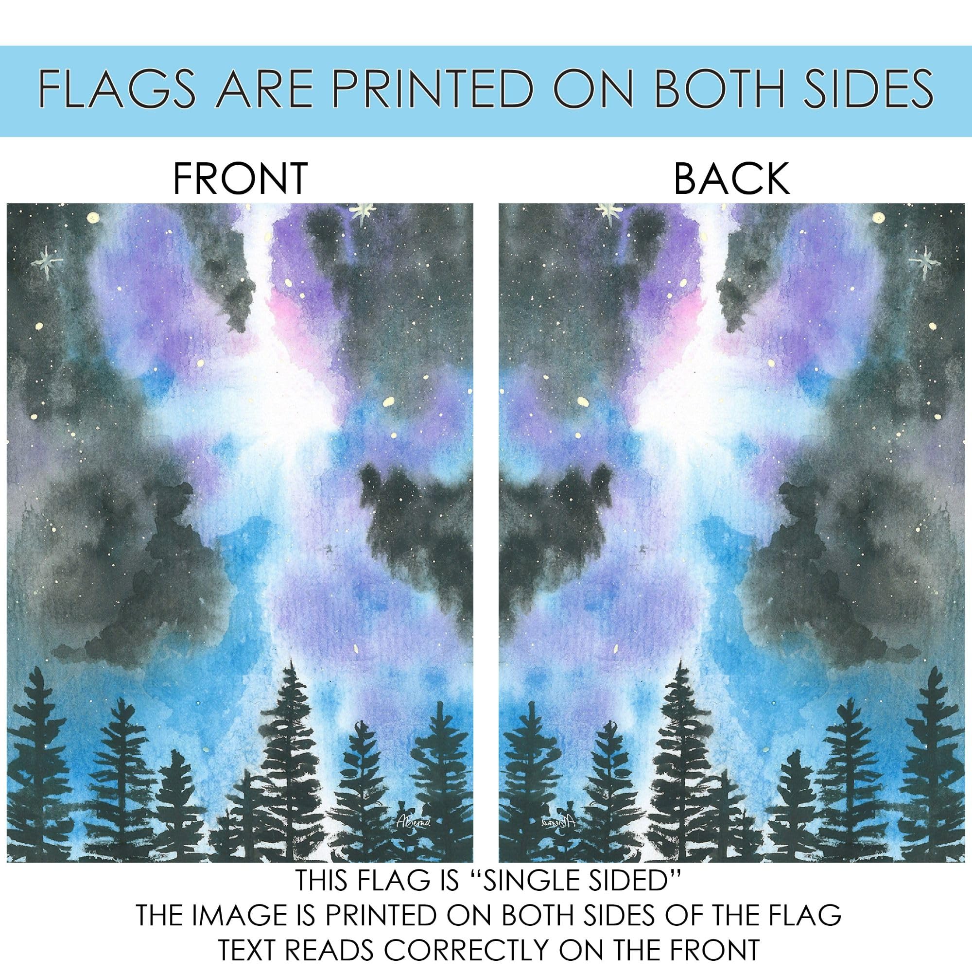 Toland Home Garden 1112526 Double Sided Winter Flag 12x18 Inch - Forest Night Sky Design for Outdoor Yard & House Decoration | Perfect for Seasonal Porch, Garden & Holiday Display