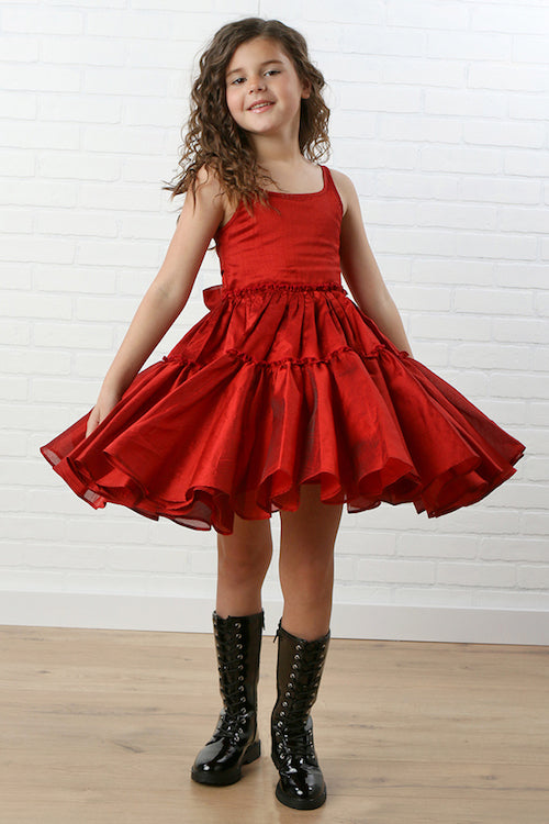 Elegant Ruby Twirl Dress for Women | Flowy A-Line Summer Dress | Perfect for Weddings, Parties & Special Occasions