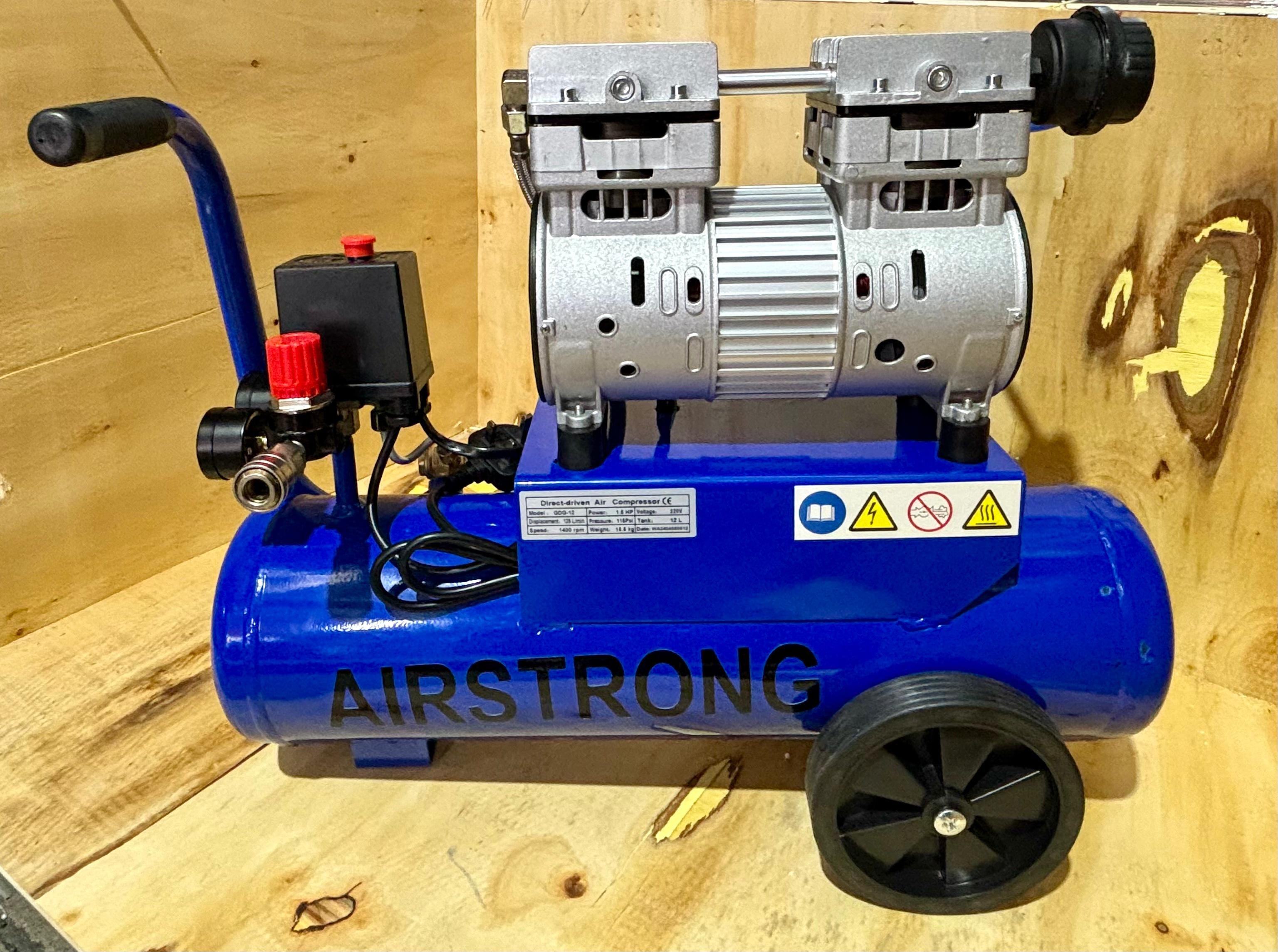 1.5HP 12L Oil-Free Silent Air Compressor by Aiko | Model GDG12 - Perfect for Home DIY, Woodworking, and Inflating Tires