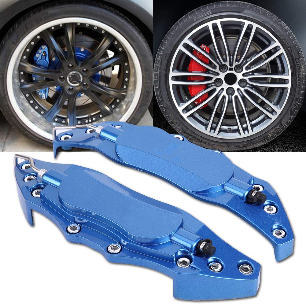 Qiilu 2-Piece Universal Rear Brake Caliper Covers - Durable Protector for 16-17 Inch Wheel Hubs | Perfect for Car Enthusiasts & DIY Auto Upgrades