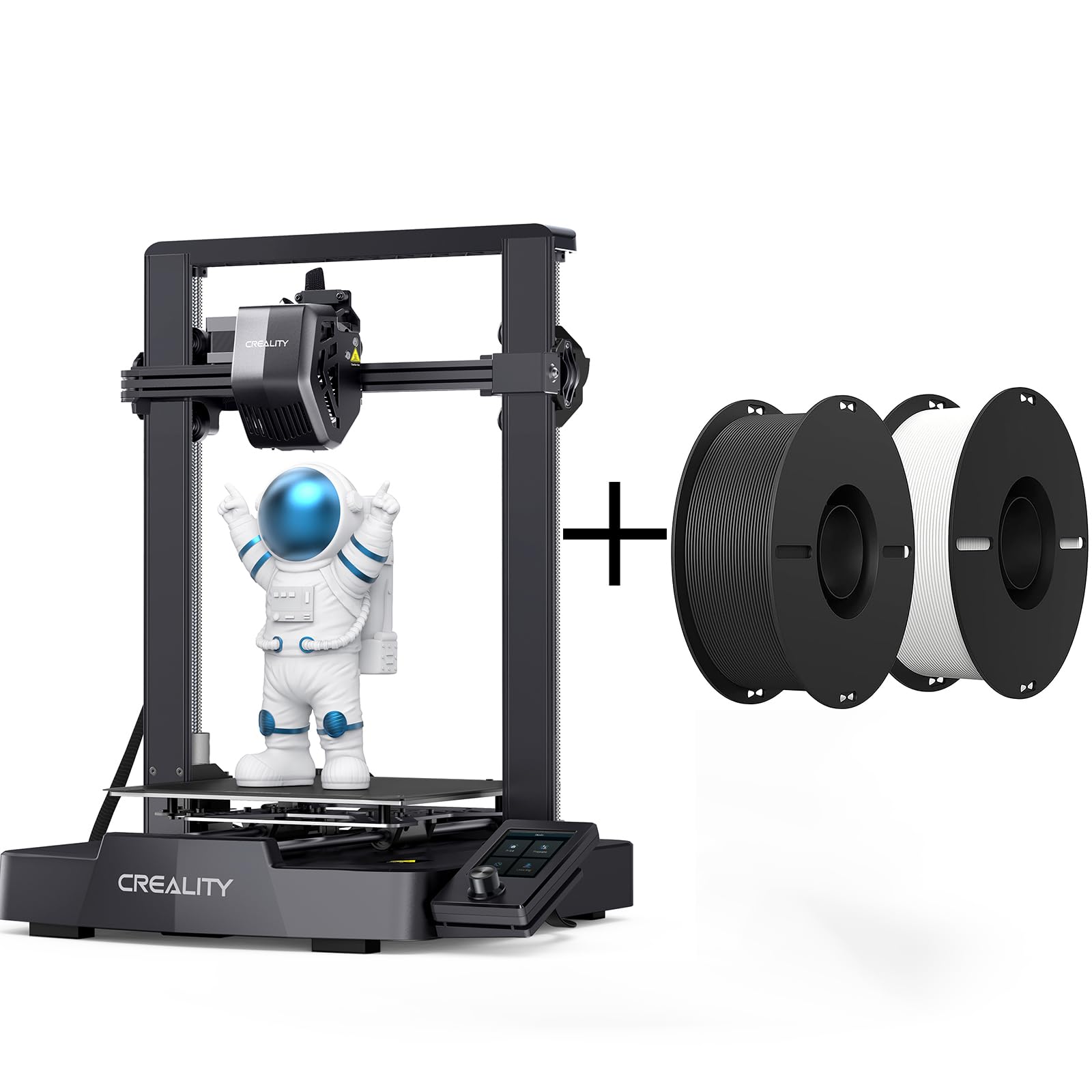 Creality Ender 3 V3 SE 3D Printer with 1.75mm PLA Filament - Black & White 2 Pack Bundle | Perfect for Home DIY Projects, Prototyping & Educational Use