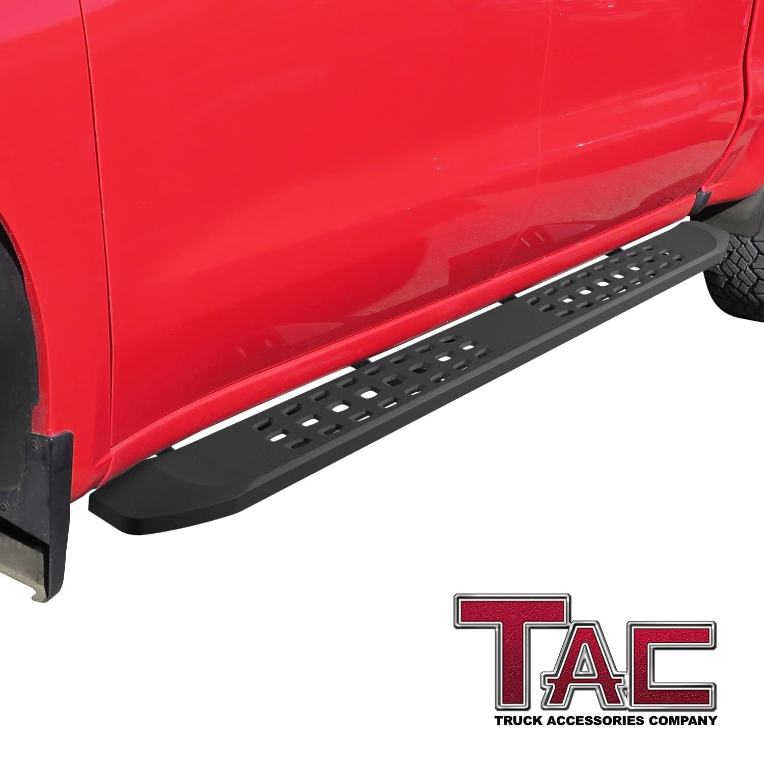 TAC Frigate Running Boards for 2019-2025 Chevy Silverado 1500 & GMC Sierra 1500 | 2020-2025 Silverado/Sierra 2500/3500 HD Crew Cab - Black Textured Nerf Bars (2-Piece Set, 91