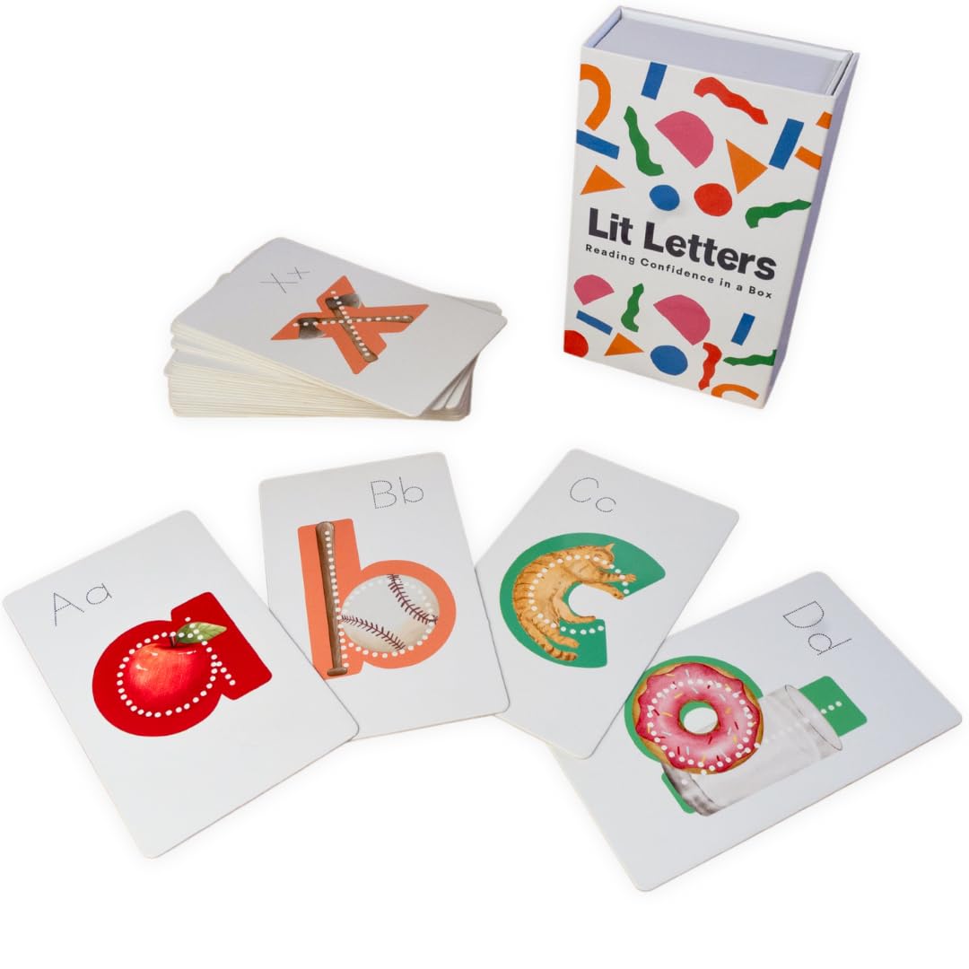 Lit Letters Flash Cards – Official Lit to Lead Alphabet Learning Tool | Learn Letter Sounds 2X Faster with Embedded Pictograph Mnemonics | Perfect for Preschool & Kindergarten Phonics Practice at Home or Classroom