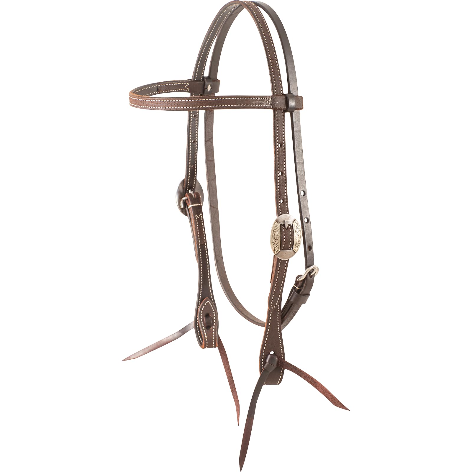 Martin Saddlery Canyon Buckle Chocolate Roughout Leather Browband Headstall - Western Horse Bridle for Trail Riding & Ranch Work - Durable Leather Headstall for Horses & Ponies