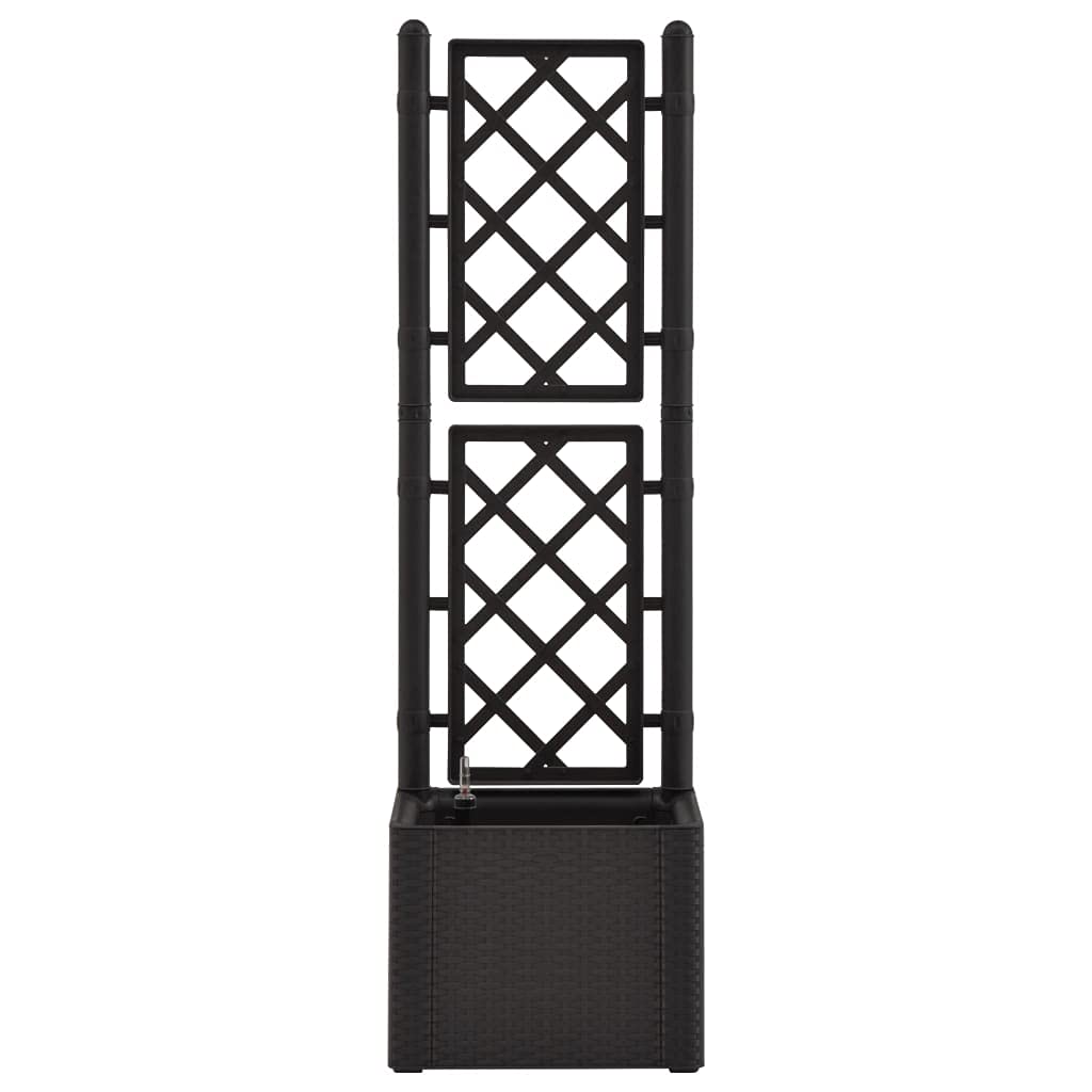 Raised Garden Bed with Trellis & Self-Watering System - Anthracite Outdoor Planter Box for Flowers, Vegetables & Plants | Rustic Design for Backyard, Patio & Balcony Gardening
