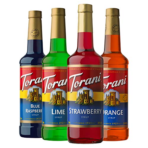 Torani Syrup Variety Pack - 4 Bottles (25.4 Oz Each) | Premium Soda & Cocktail Flavoring Syrups for Coffee, Italian Sodas, Desserts & Mocktails | Great for Home Bars, Cafes & Restaurants