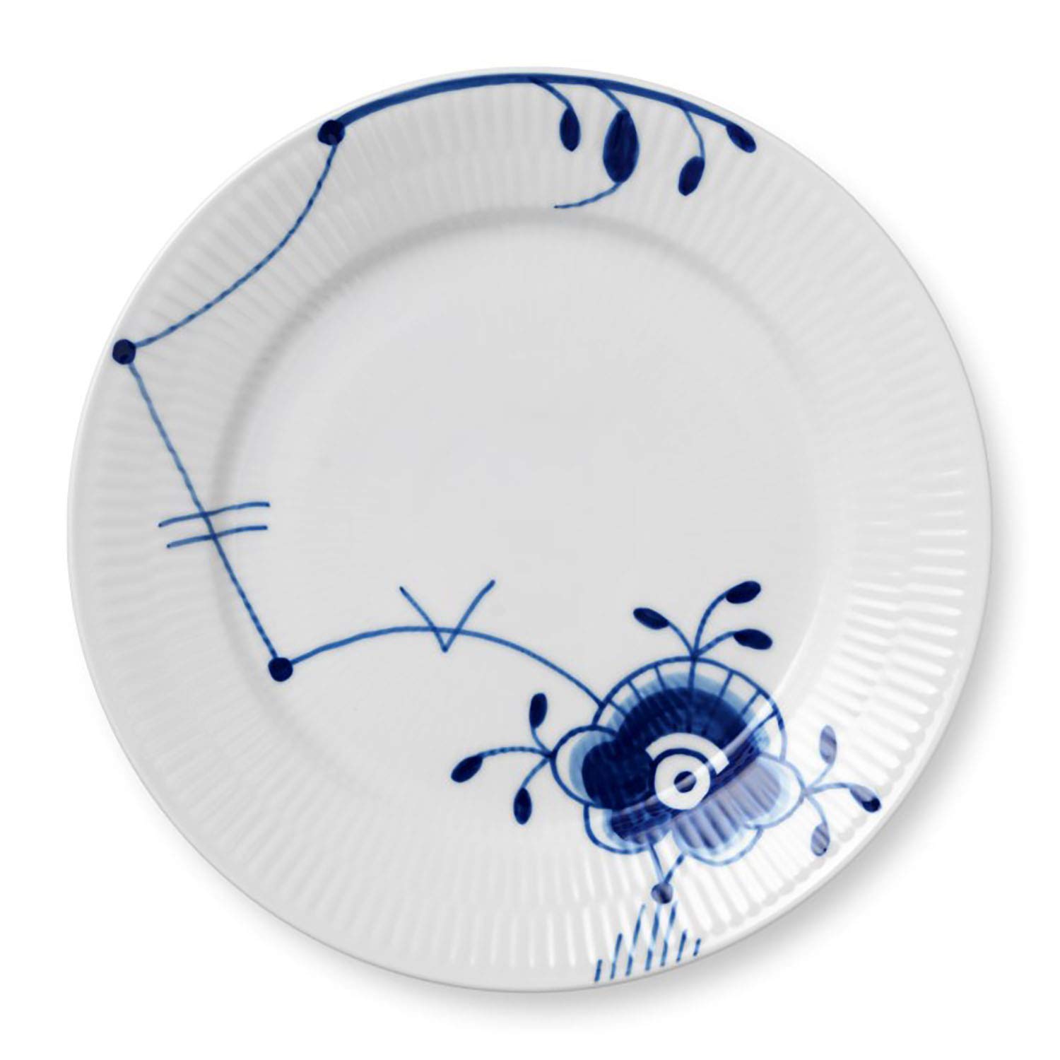 Royal Copenhagen Blue Fluted Mega Plate - 8.7 Inches (22 cm) Fine Porcelain Dinnerware - Elegant Wedding Gift & Anniversary Present - Perfect for Formal Dining & Special Occasions