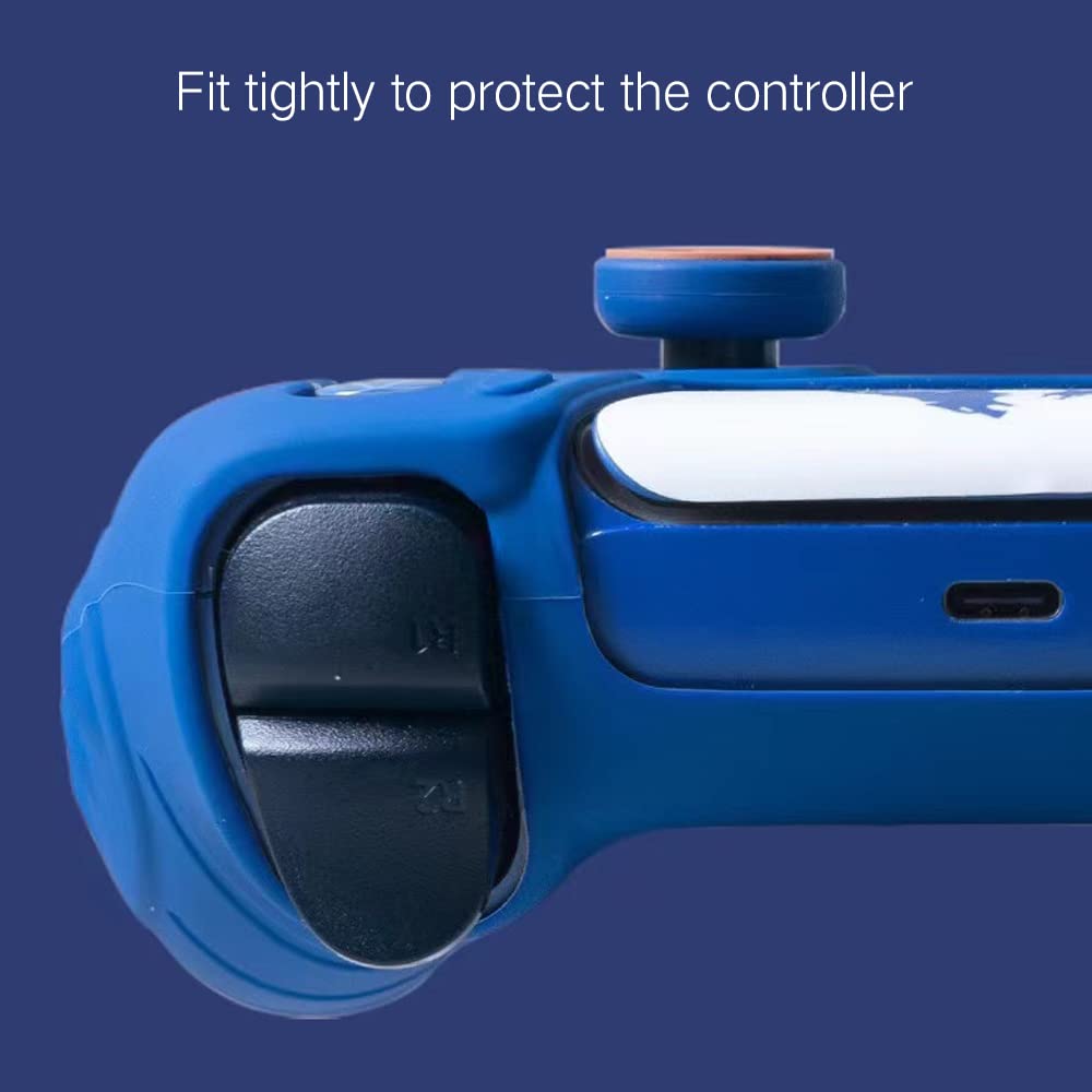 PERFECTSIGHT Cute 3D Soft Rubber Thumb Grip Caps for PS5, PS4, Xbox Series X/S, Xbox One, Switch PRO Controller - 4PCS Kawaii Analog Joystick Covers (Blue) - Improve Gaming Comfort & Grip for Long Play Sessions