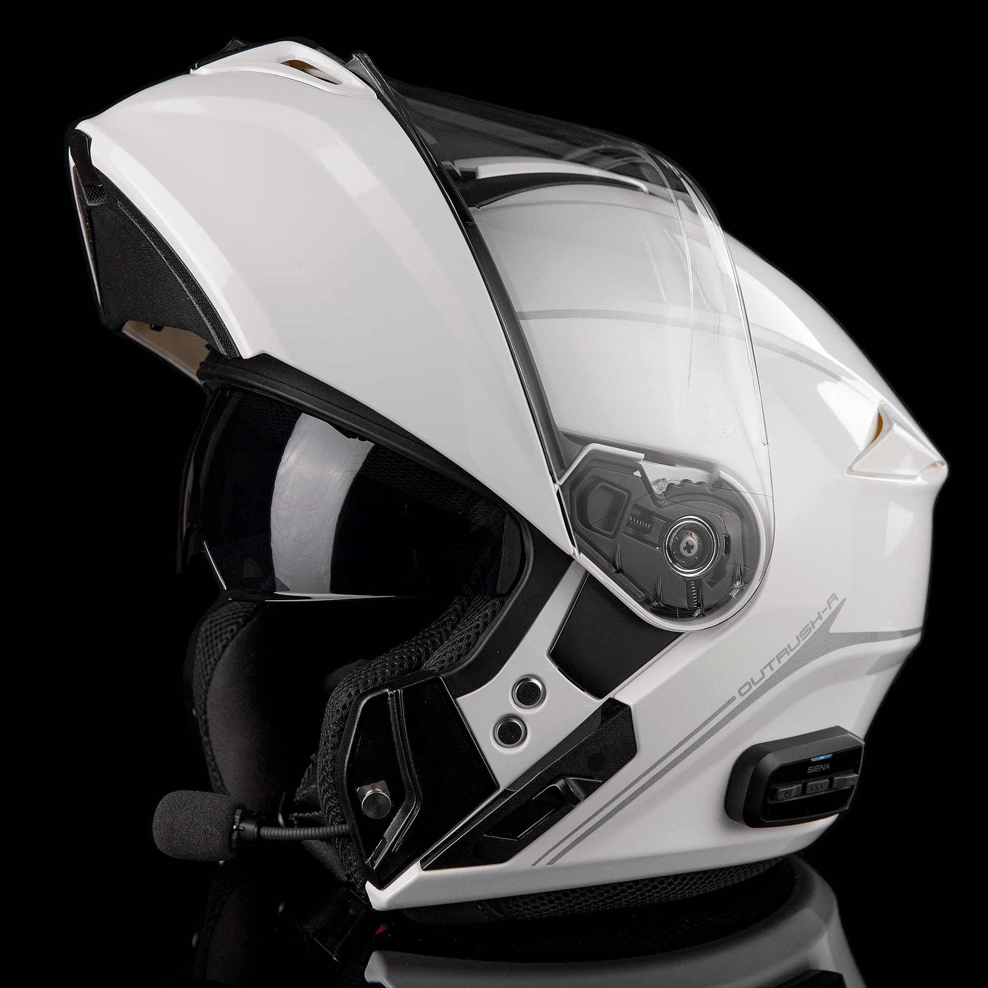 Sena Outrush Bluetooth Modular Motorcycle Helmet with Intercom System - DOT Approved - Wireless Communication for Riders - Perfect for Touring, Commuting & Group Rides