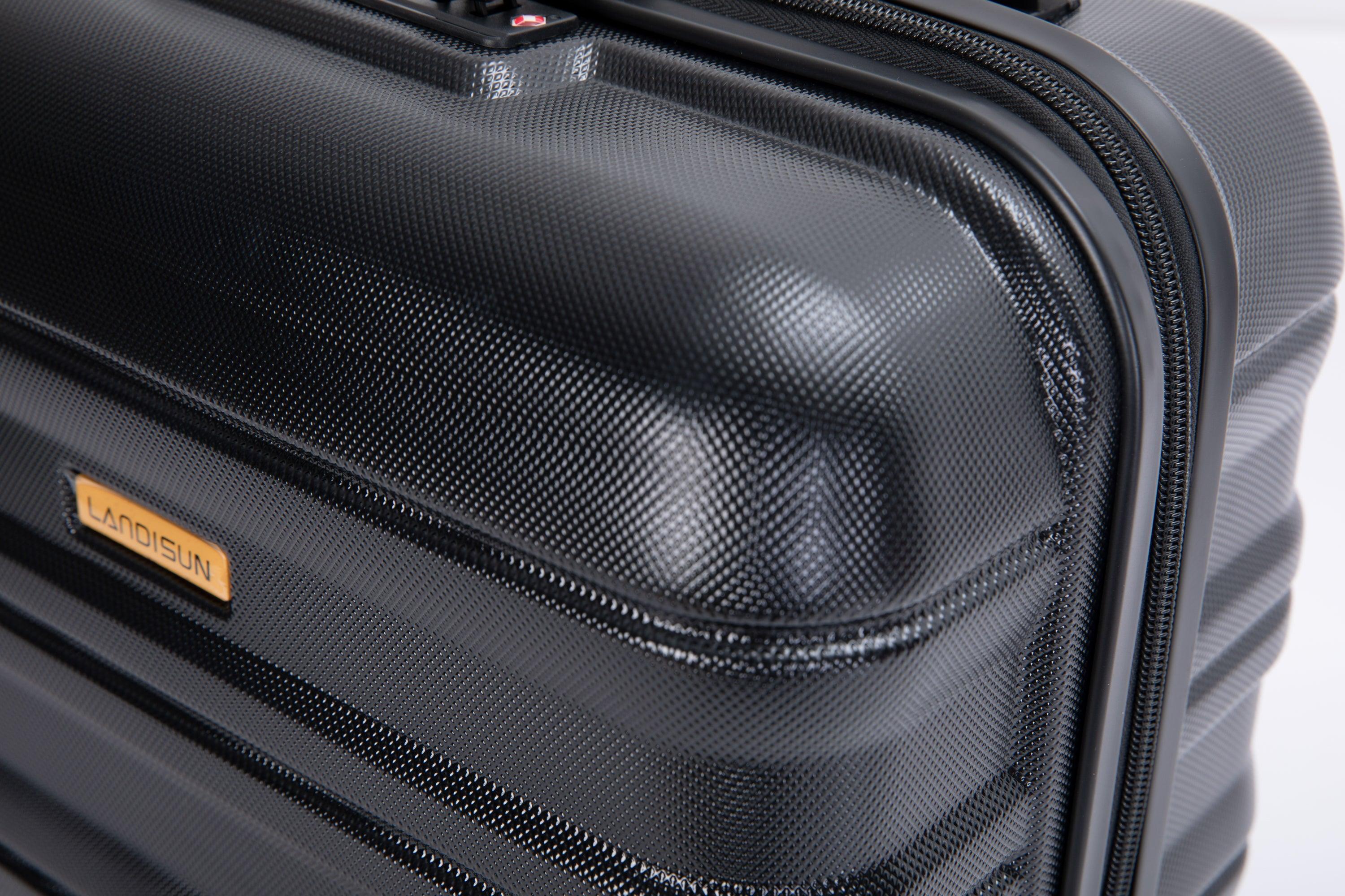 TSA Approved 18.5 Inch Carry On Luggage - Hard Shell Spinner Suitcase with 360° Wheels for Air Travel | Airline Compliant Cabin Bag | Perfect for Business Trips & Weekend Getaways (Black)