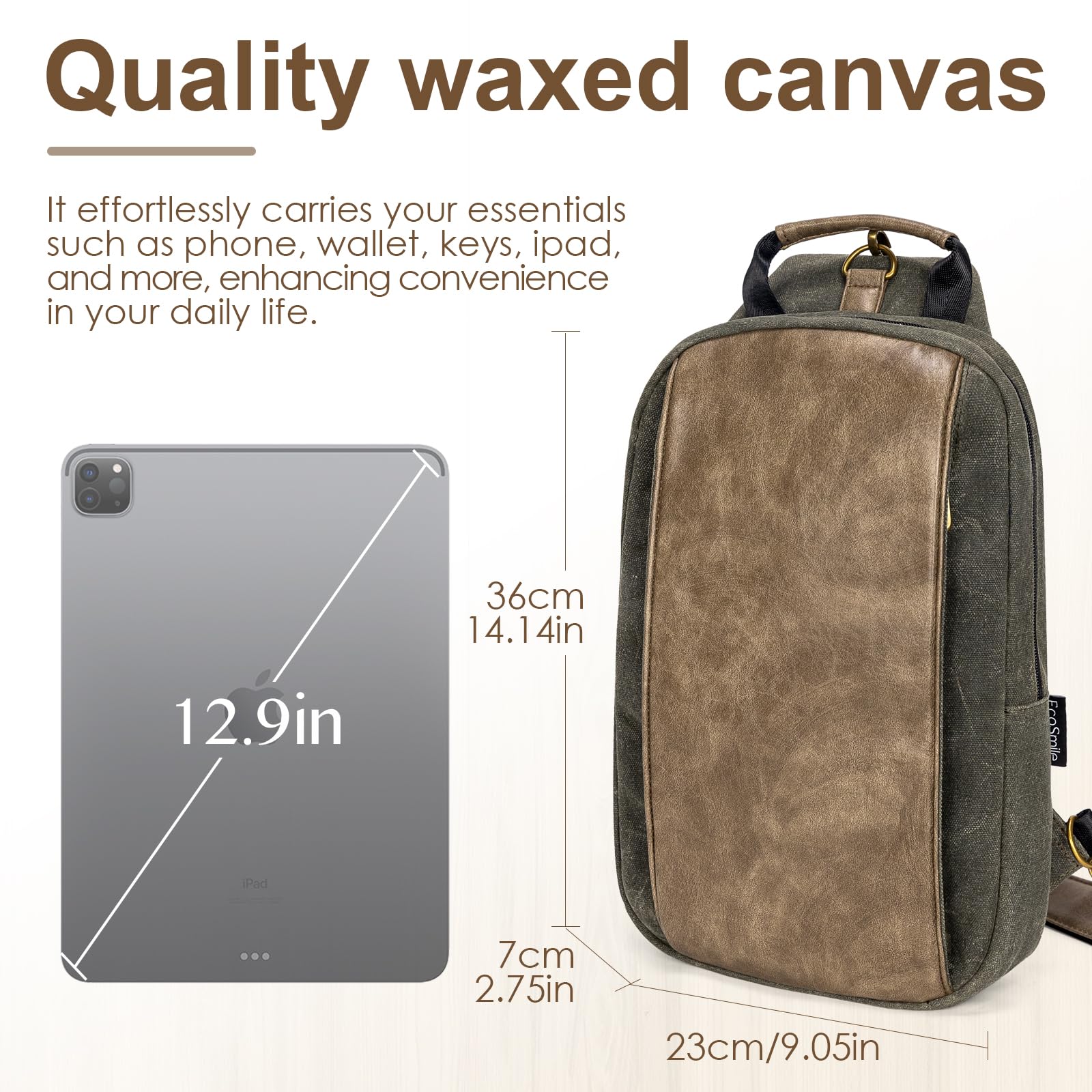 Durable Canvas Messenger Bag for Men & Women - Crossbody Sling Shoulder Bag for Travel, Work & Daily Use | Water-Resistant Satchel with Multiple Pockets | Perfect for Commuting, Business & Outdoor Activities