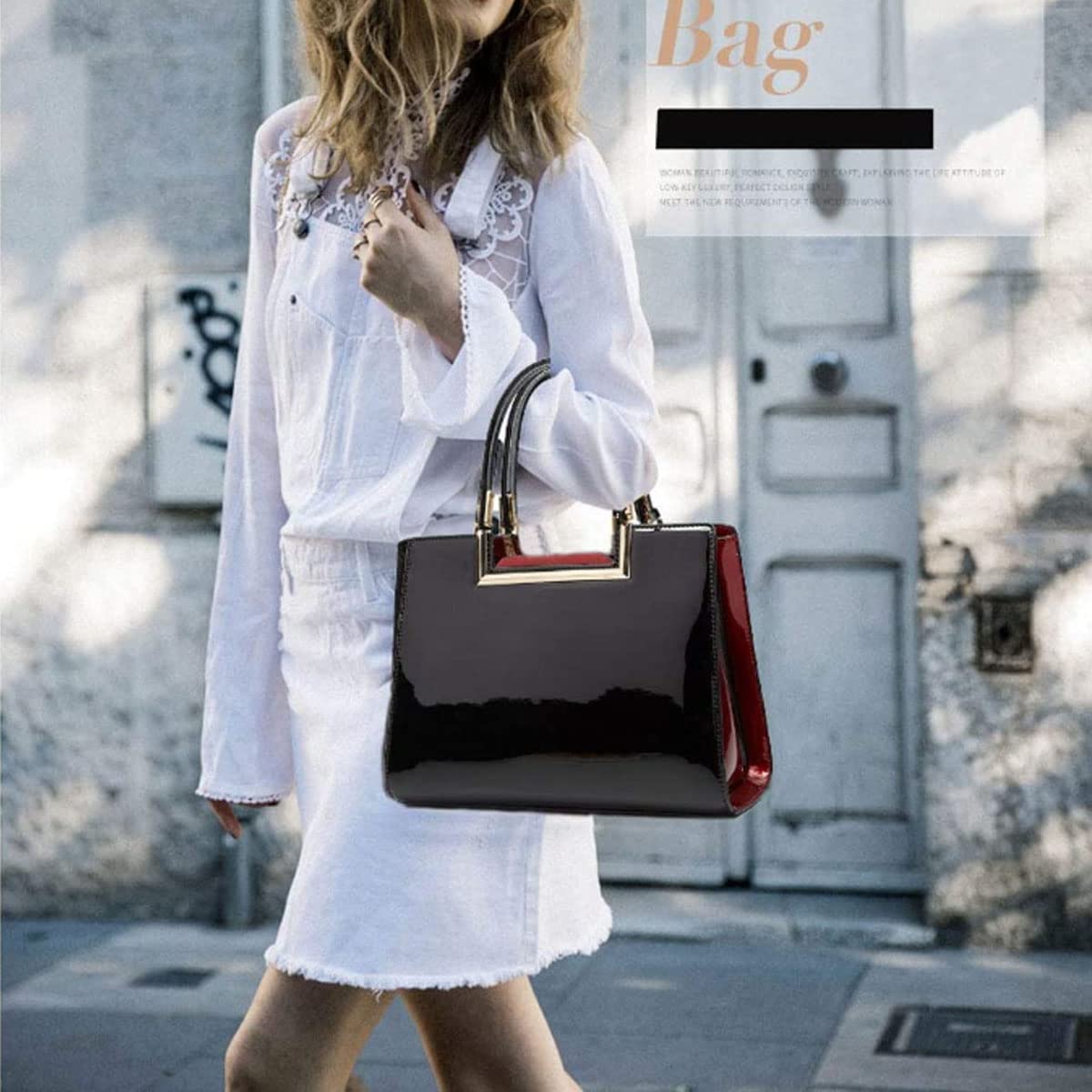 Shiny Patent Leather Handbags for Women - Glossy Shoulder Bags, Fashion Satchel Purses & Party Totes with Top Handle | Perfect for Evening Events, Work & Daily Use
