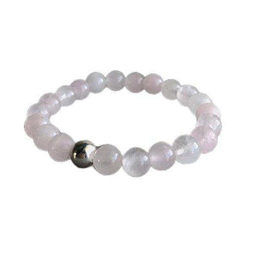 Genuine Rose Quartz Bead Bracelet - 8mm Natural Stone Stretch Bracelet in Silver or Gold | Pink Crystal Jewelry for Women | Perfect for Meditation, Healing & Everyday Wear
