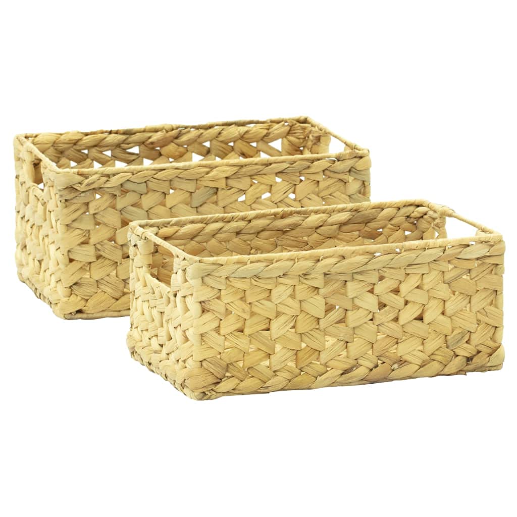 SKM 4-Piece Bathroom Set - Natural Water Hyacinth Storage Baskets for Towels, Toiletries & Organizing - Perfect for Bathroom, Spa, and Laundry Room Decor