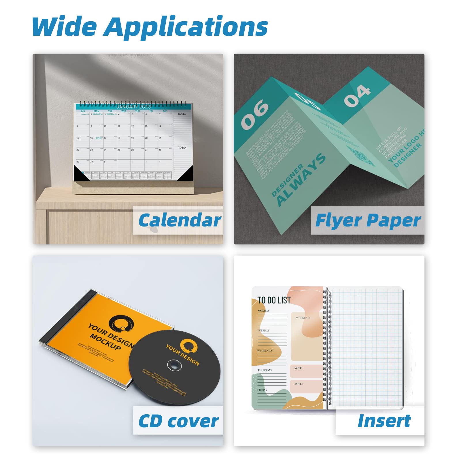 Premium Glossy Sticker Photo Paper & Double Sided Photo Paper Bundle - 100 Sheets Each (8.5x11 Inches, 6.5 Mil, 130-140 GSM) for Inkjet Printers - Perfect for DIY Stickers, Scrapbooking, Photo Albums & Craft Projects