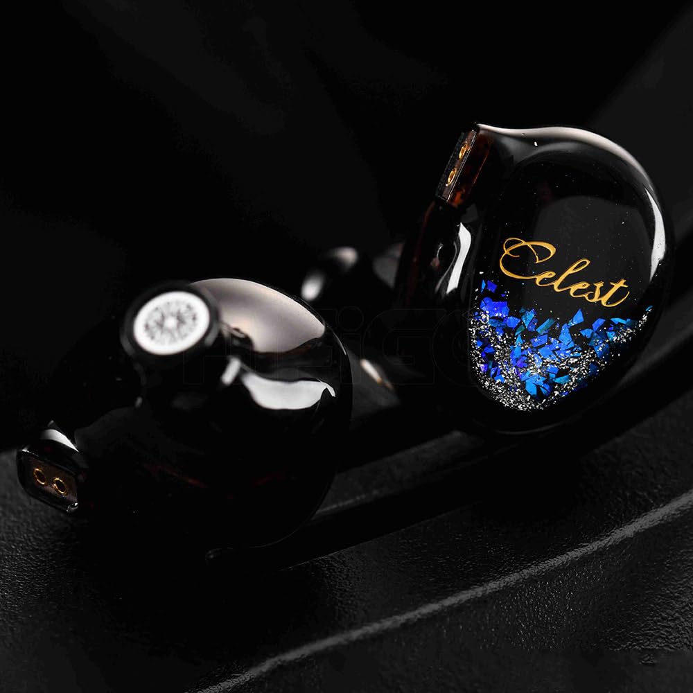 Kinera Celest Plutus Beast Hybrid IEMs - 1BC + 1BA + 1SPD Drivers, Hand-Painted Faceplate, Smooth Sound Signature (Blue, 3.5mm) | Audiophile Earphones for Music Lovers & Studio Monitoring