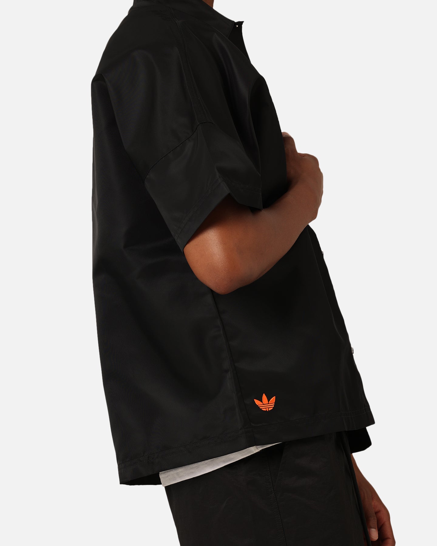 Adidas Neuclassics+ Short Sleeve Overshirt for Men - Black/Semi Impact Orange Casual Shirt | Perfect for Streetwear, Gym, and Everyday Outfits