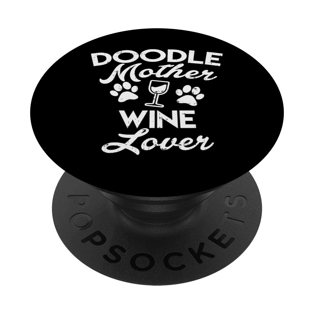 Goldendoodle Wine Lover PopSockets - Expandable Grip & Stand for iPhone, Android Phones & Tablets - Perfect Gift for Dog Lovers & Wine Enthusiasts - Great for Home, Office & Travel Use