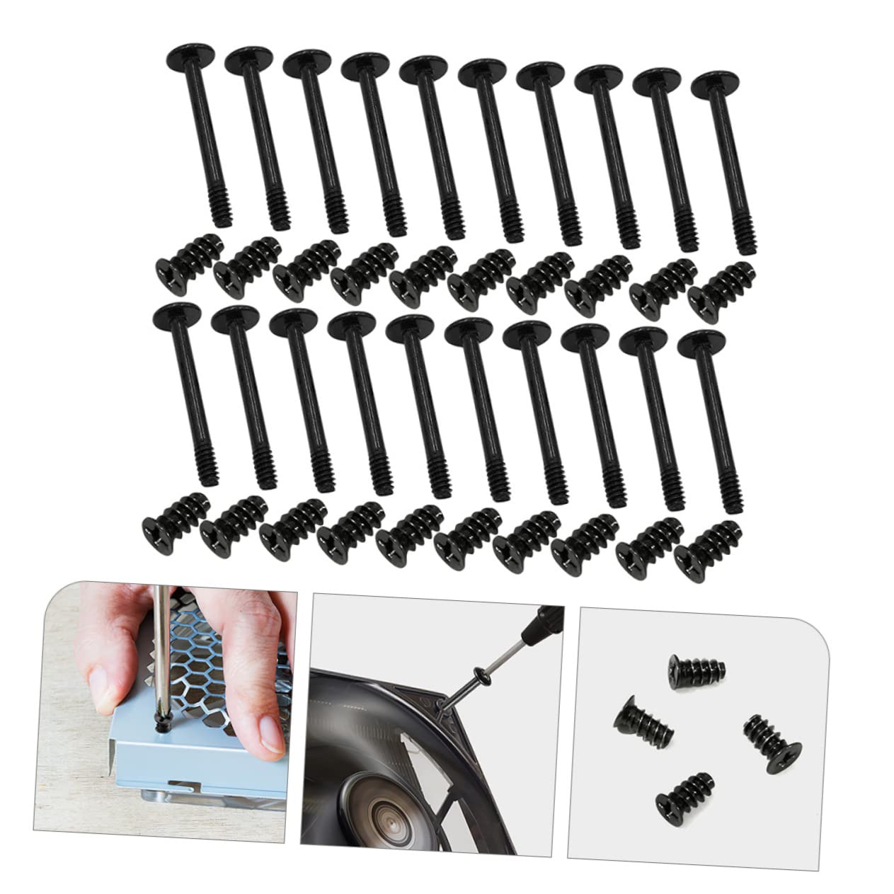 HEMOTON 50pcs Computer Case Fan Screws Set - Short Cooling Fan Mounting Screws for PC Case, Laptop Cooling & DIY Computer Build Accessories (Perfect for Gaming PC, Workstation & Home Office Setup)