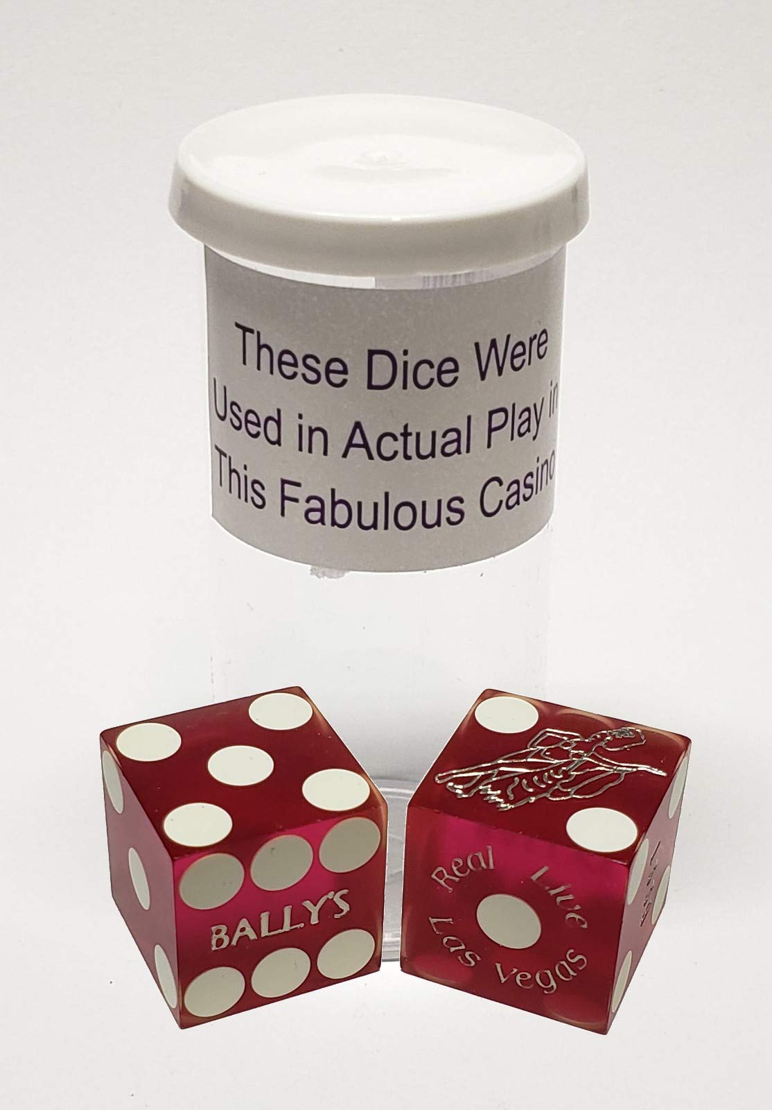 19mm Craps Dice Pair - Matching Serial Numbers for Casino Games (Bally's Purple Frosted) - Perfect for Home Poker & Casino Nights