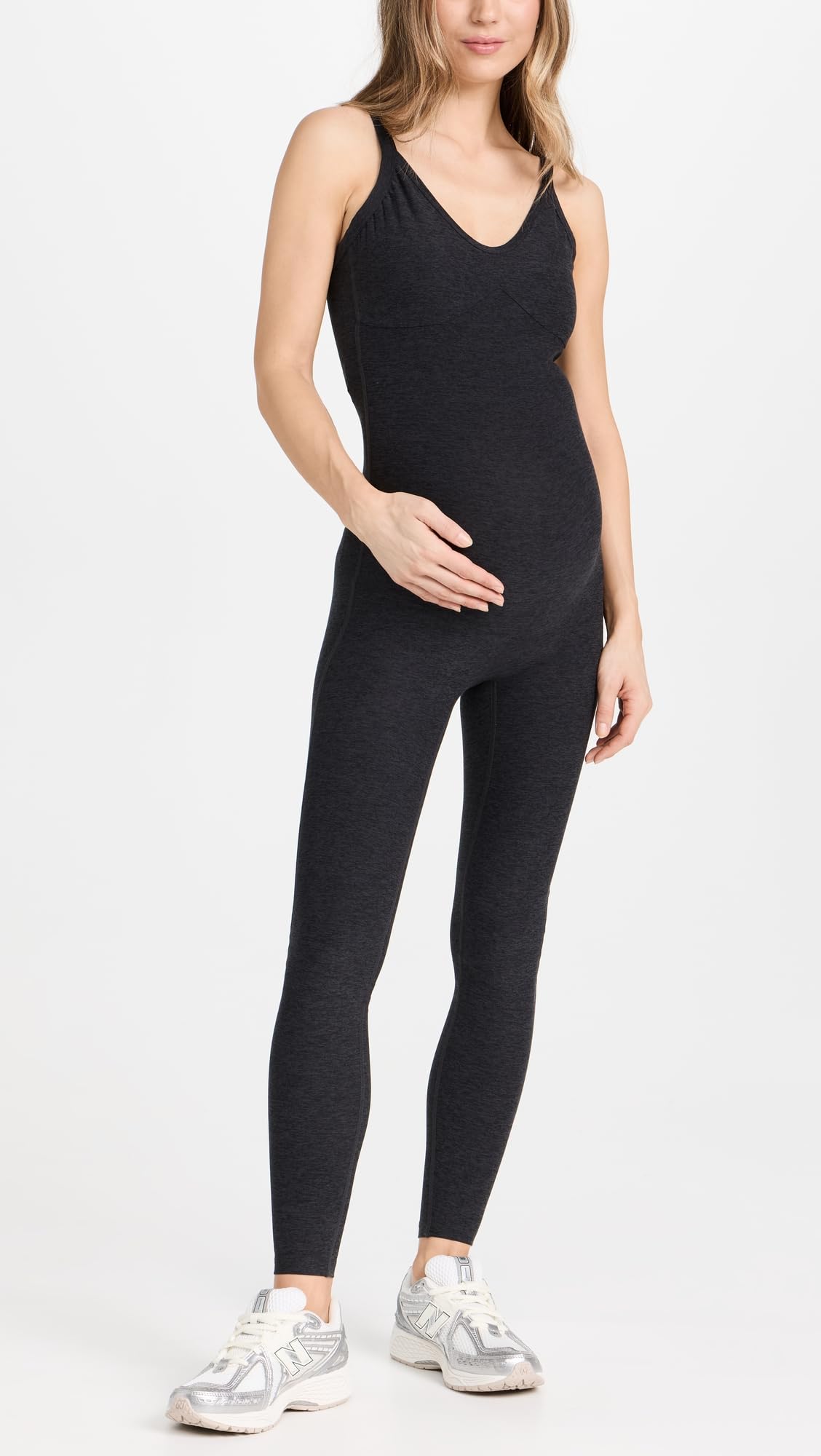 Comfortable Women's Maternity Onesie - Soft Stretchy Pregnancy Bodysuit for Everyday Wear | Perfect for Maternity Photos, Relaxing at Home & Nursing
