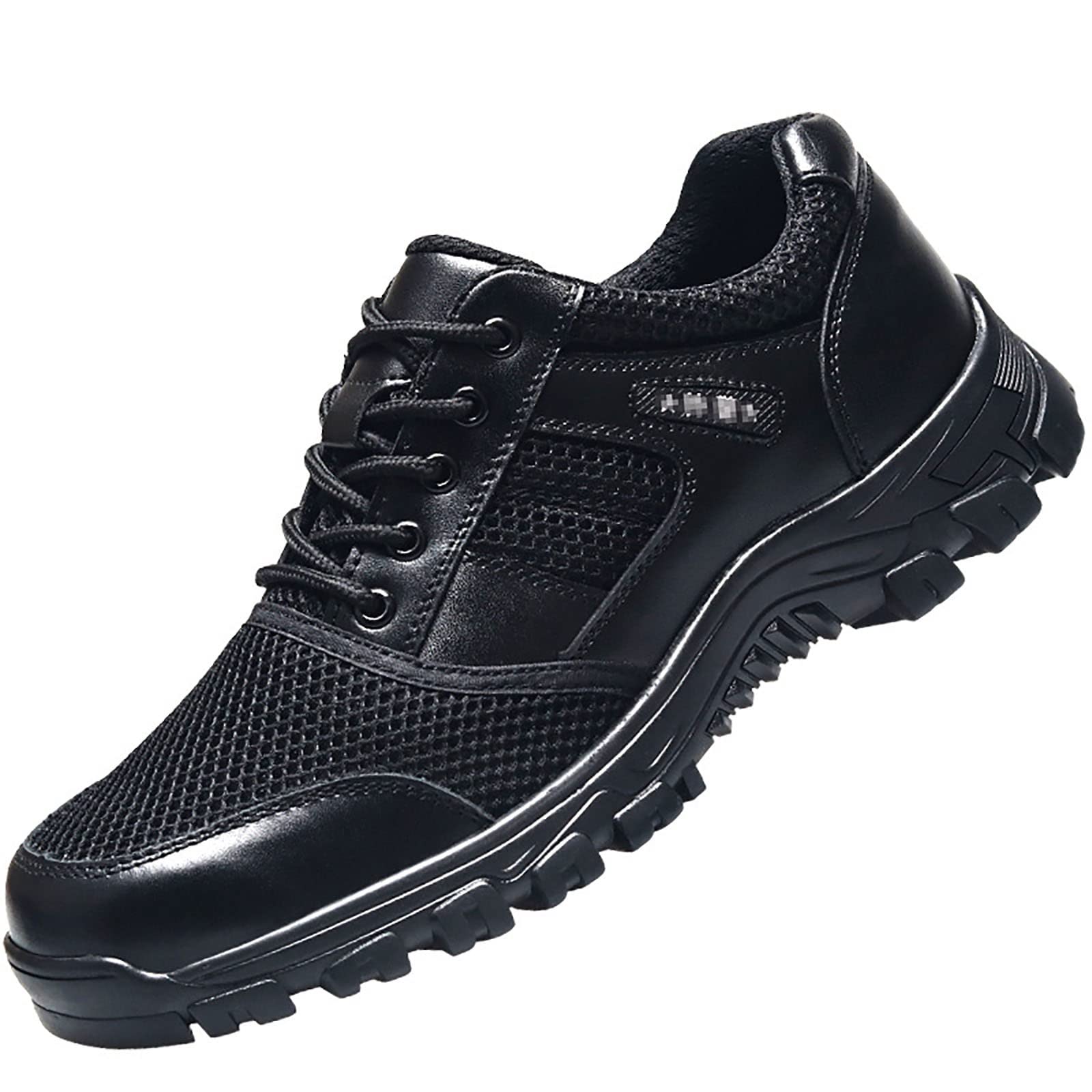 Men's Ultralight Low Top Tactical Training Shoes - Waterproof Non-Slip Military Boots for Outdoor Hiking & Sports | Breathable Lace-Up Design | Spring/Summer Wear (Black, Size 7.5) | Perfect for Trail Running, Gym Workouts & Urban Exploration