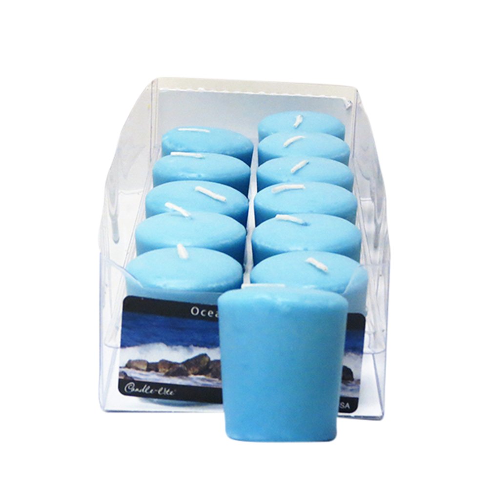 Premium Votive Candles - Ocean Blue Mist Scented Wax Candles for Home Decor, Relaxation & Aromatherapy | Perfect for Weddings, Spas & Meditation