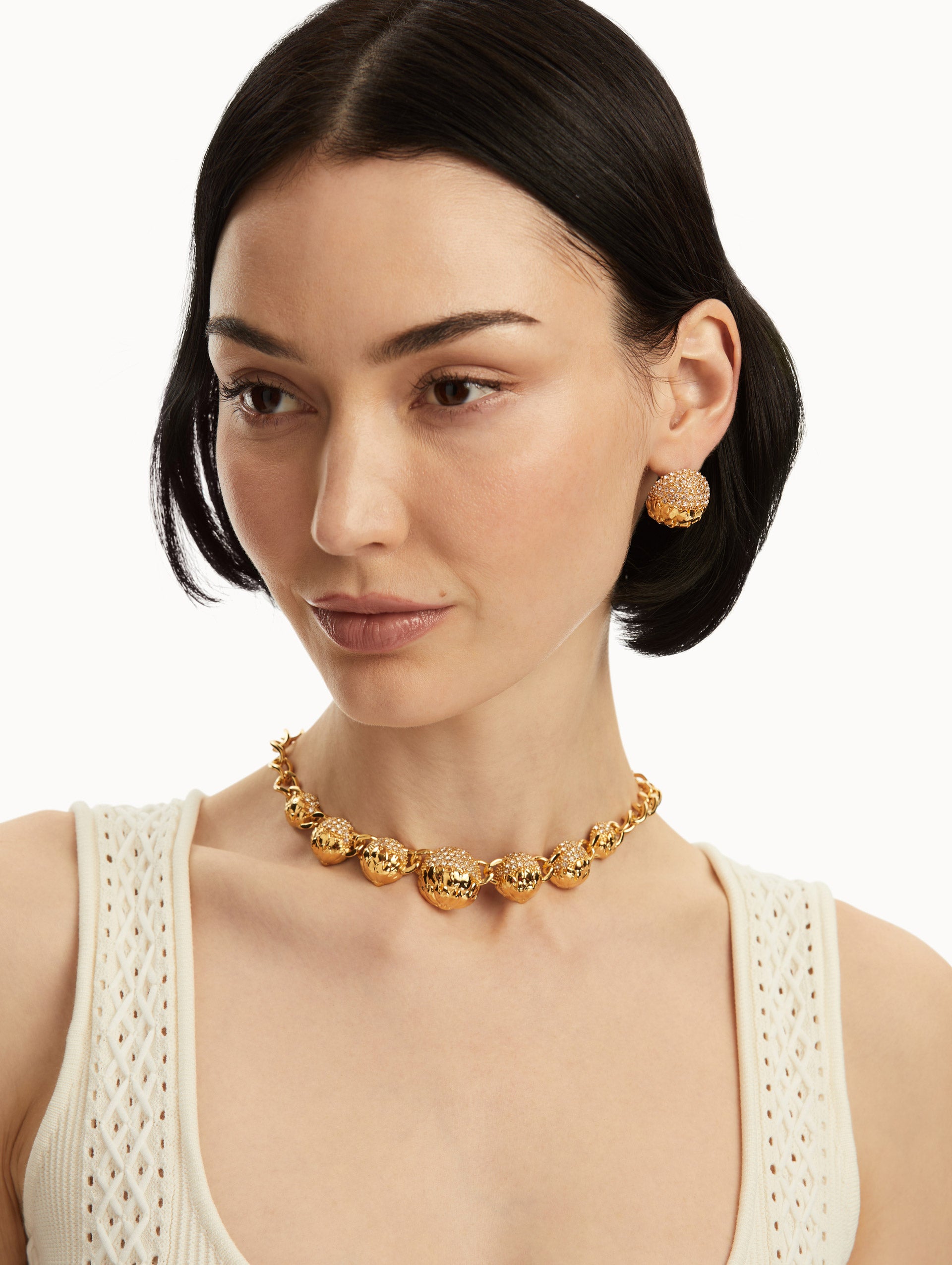 Pavé Artichoke Stud Earrings - 14K Gold Plated Dainty Floral Jewelry for Women - Perfect for Weddings, Parties & Everyday Elegance
