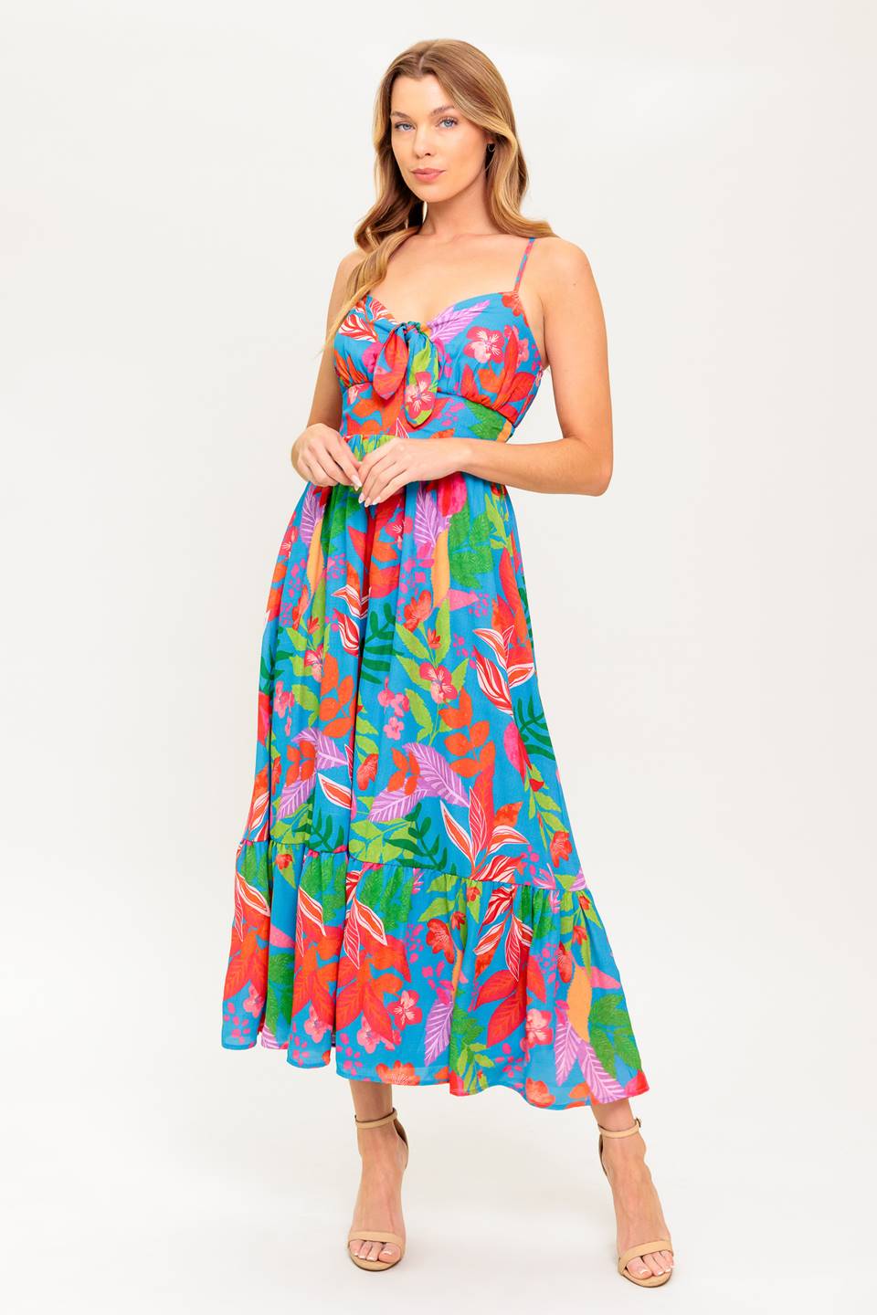 Color Crush Cami Dress in Blue - Flowy Summer Dress for Beach, Vacation & Casual Outings