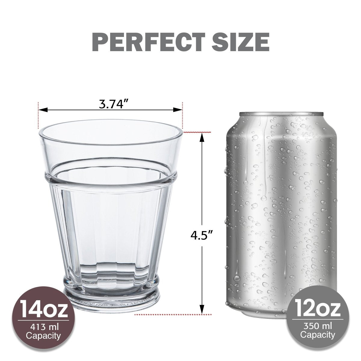 14oz Liberty Short Tumbler Set - 4 Piece Stainless Steel Insulated Cups with Lids & Straws for Iced Coffee, Smoothies, and Cold Drinks - Perfect for Home, Office, and Travel Use