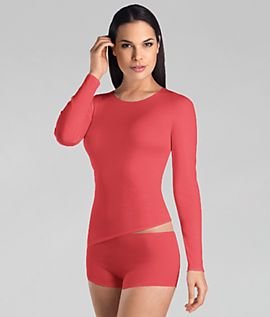 Hanro Women's Seamless Long Sleeve Shirt - Soft Stretch Comfort Fit T-Shirt for Everyday Wear & Layering | Work, Lounge & Casual Outfits