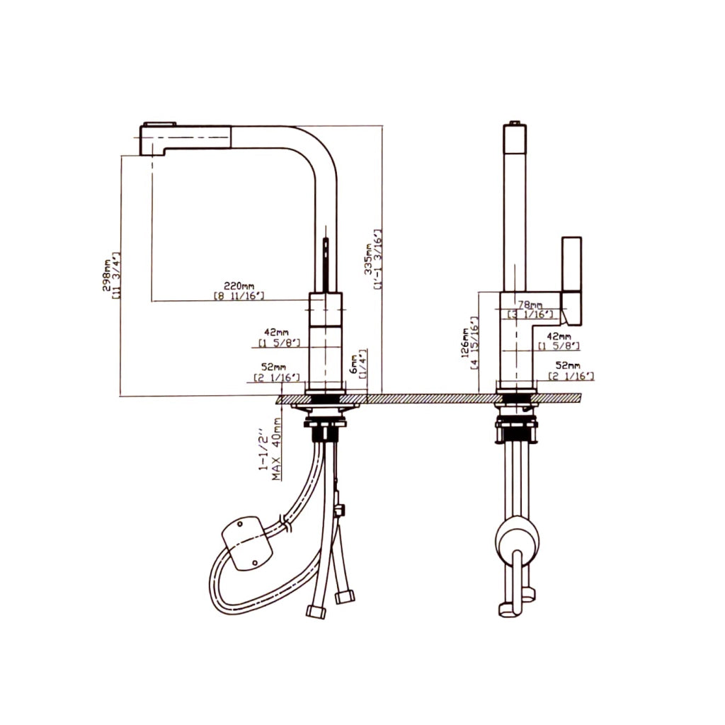 Premium Devon Pull-Out Sprayer Kitchen Faucet - Single Hole 12