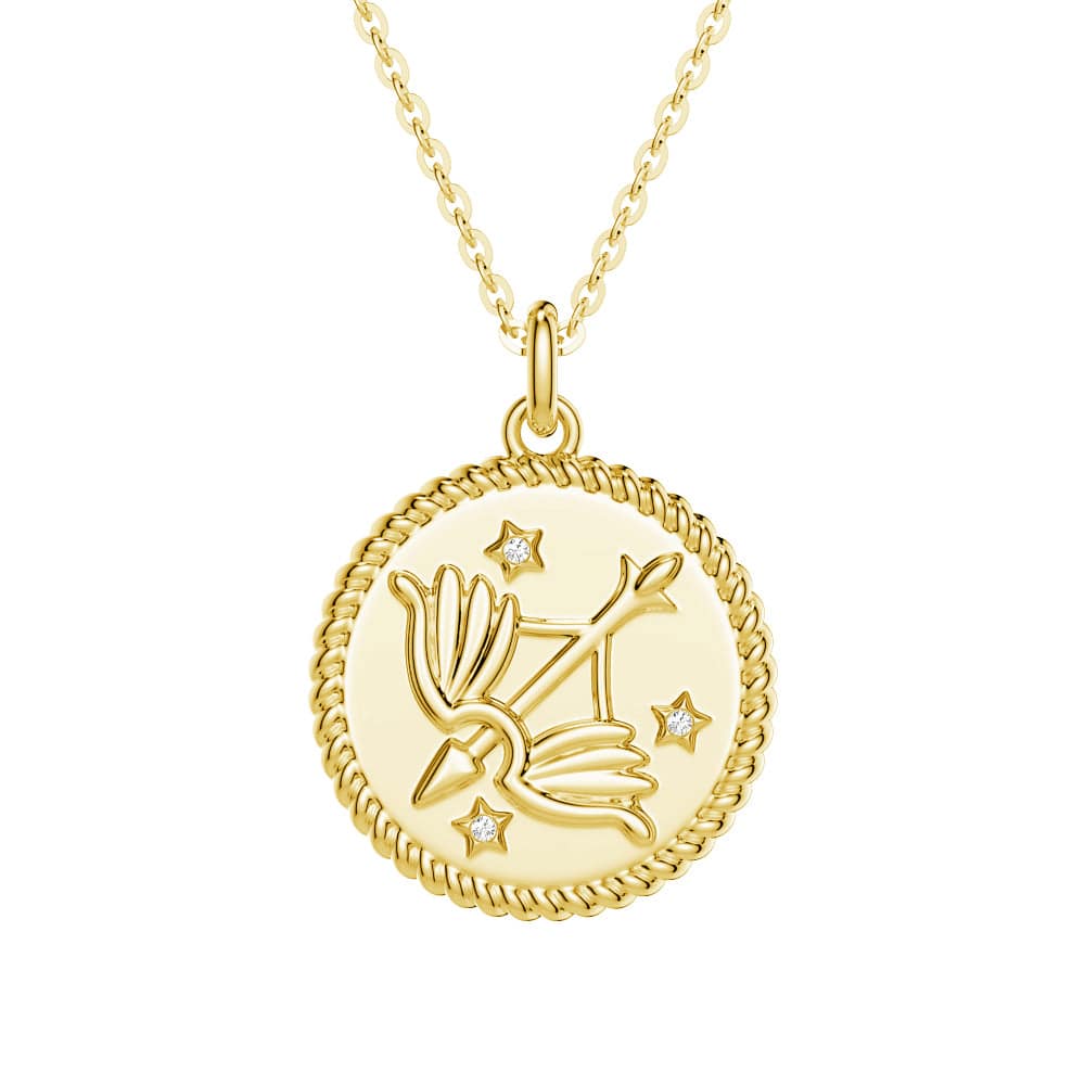 Lab Grown Sagittarius Diamond Pendant Necklace - December Birthstone Jewelry for Women - Perfect for Birthday Gifts & Zodiac Inspired Fashion