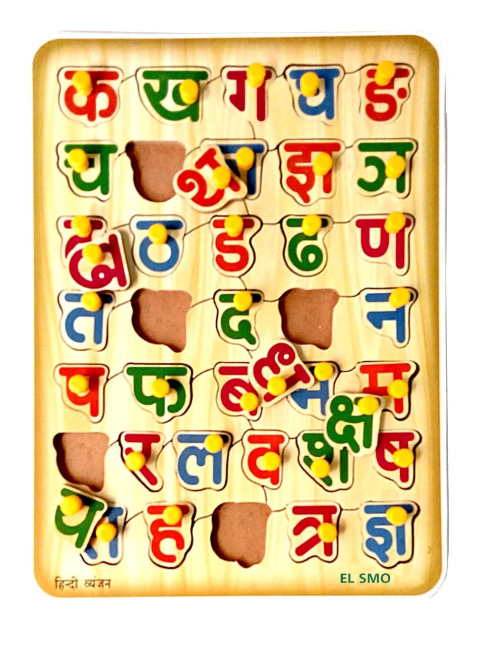Wooden Puzzle for Kids & Adults - Hindi Alphabets Learning Toy, Educational Board Game for Toddlers 2+ Years - Perfect for Family Game Night & Early Childhood Development