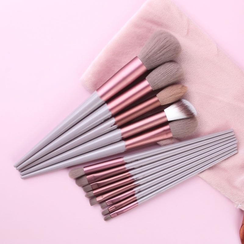 GFF 13-Piece Premium Synthetic Makeup Brush Set - Eye Shadow, Eyeliner, Blending, Face Powder & Blush Brushes for Professional Makeup Application | Perfect for Daily Use, Travel & Makeup Artists