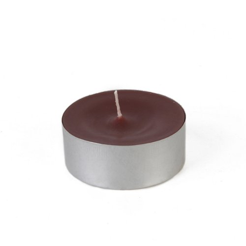 144-Piece Large Tealight Candles in Brown - Long Burning Unscented Tea Lights for Weddings, Parties, Home Decor & Relaxation