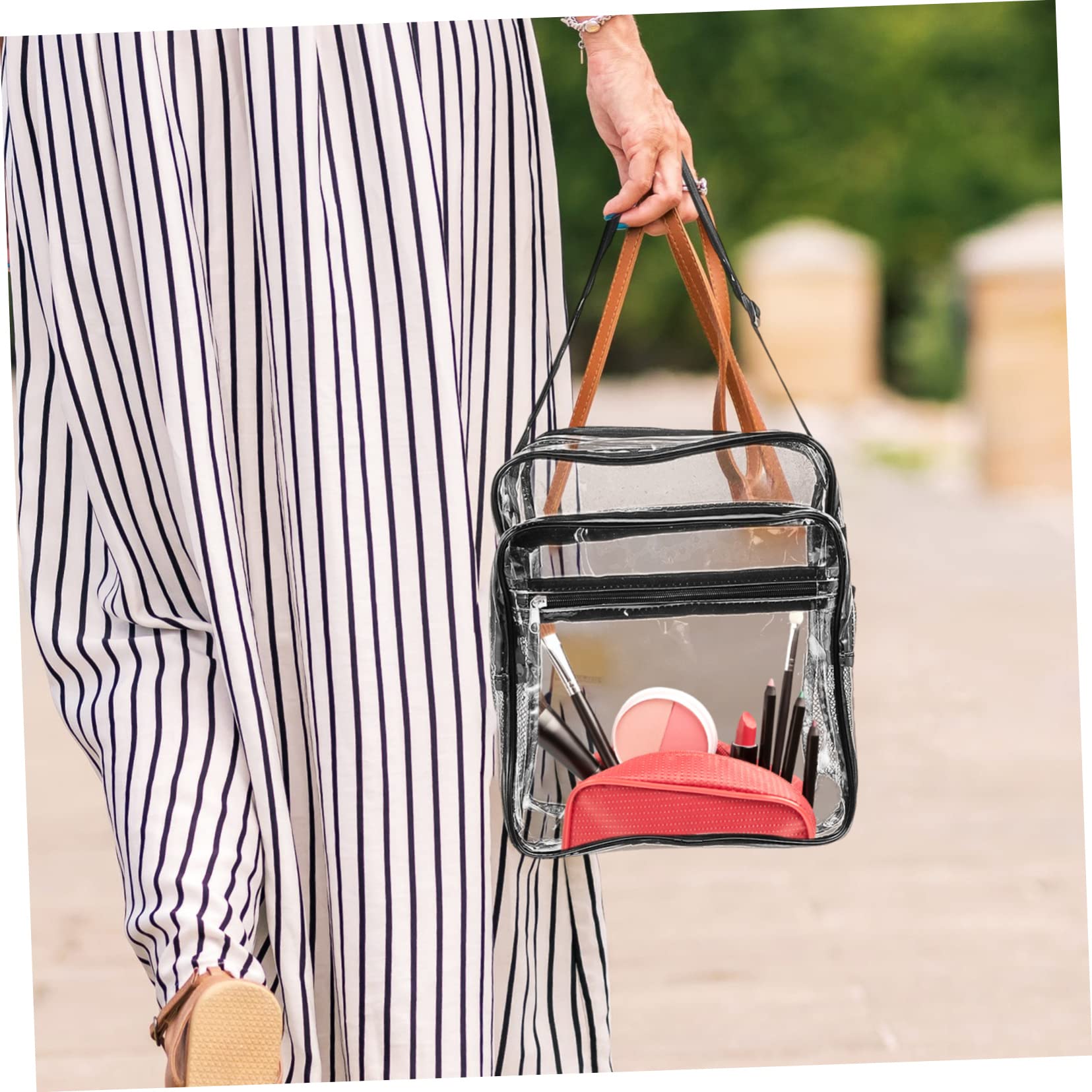 Outanaya Women's Clear PVC Crossbody Bag - Transparent Shoulder Pouch for Travel, Outdoor & Daily Use - Lightweight & Portable Storage Bag for Essentials, Phone & Cosmetics