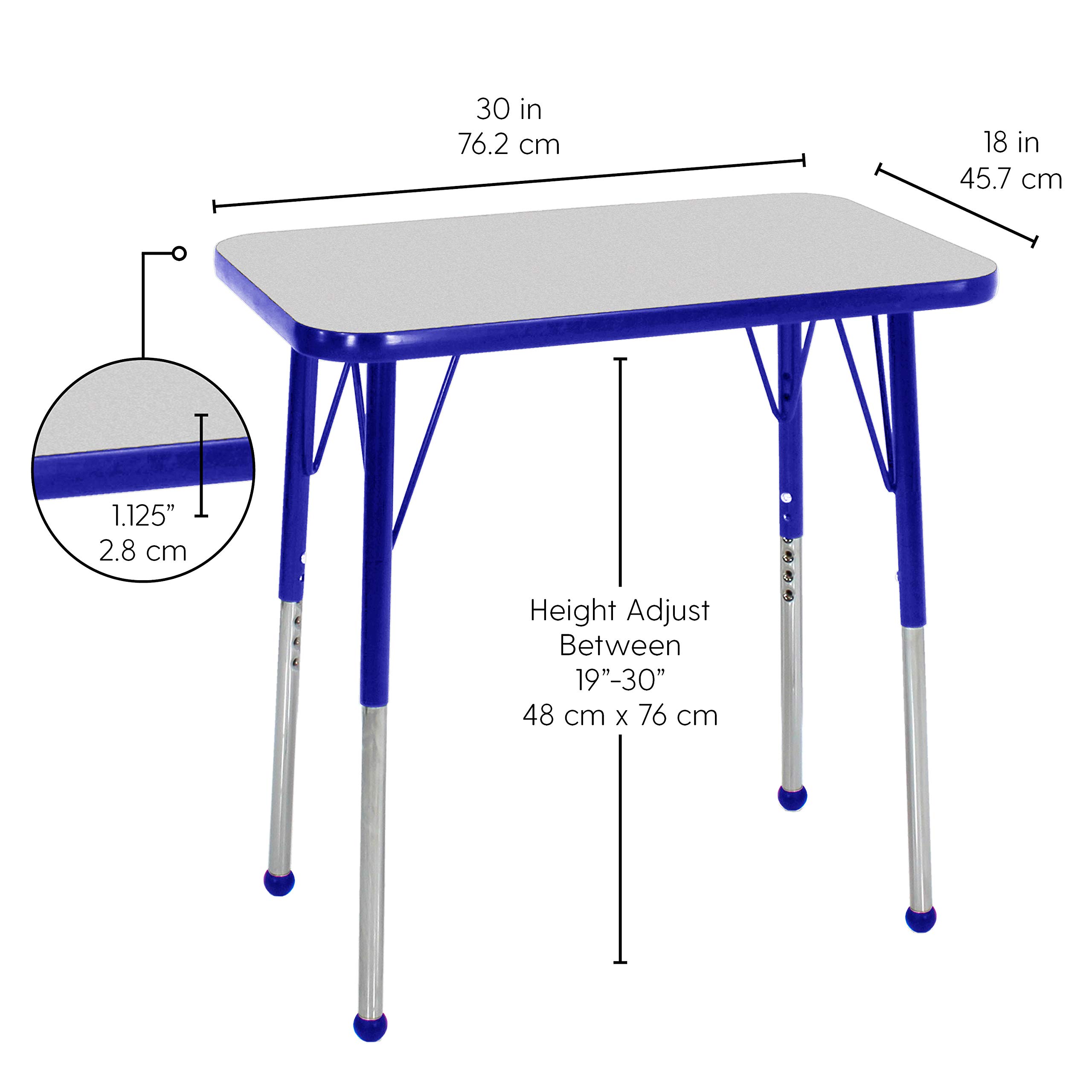 Adjustable Student Activity Tables & Chairs Set for Classroom - 4 Pack
