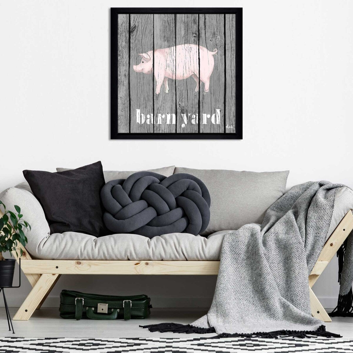Square Barnyard Pig Print on Acrylic - Perfect for Home Decor, Wall Art, and Farmhouse Style Interior Design