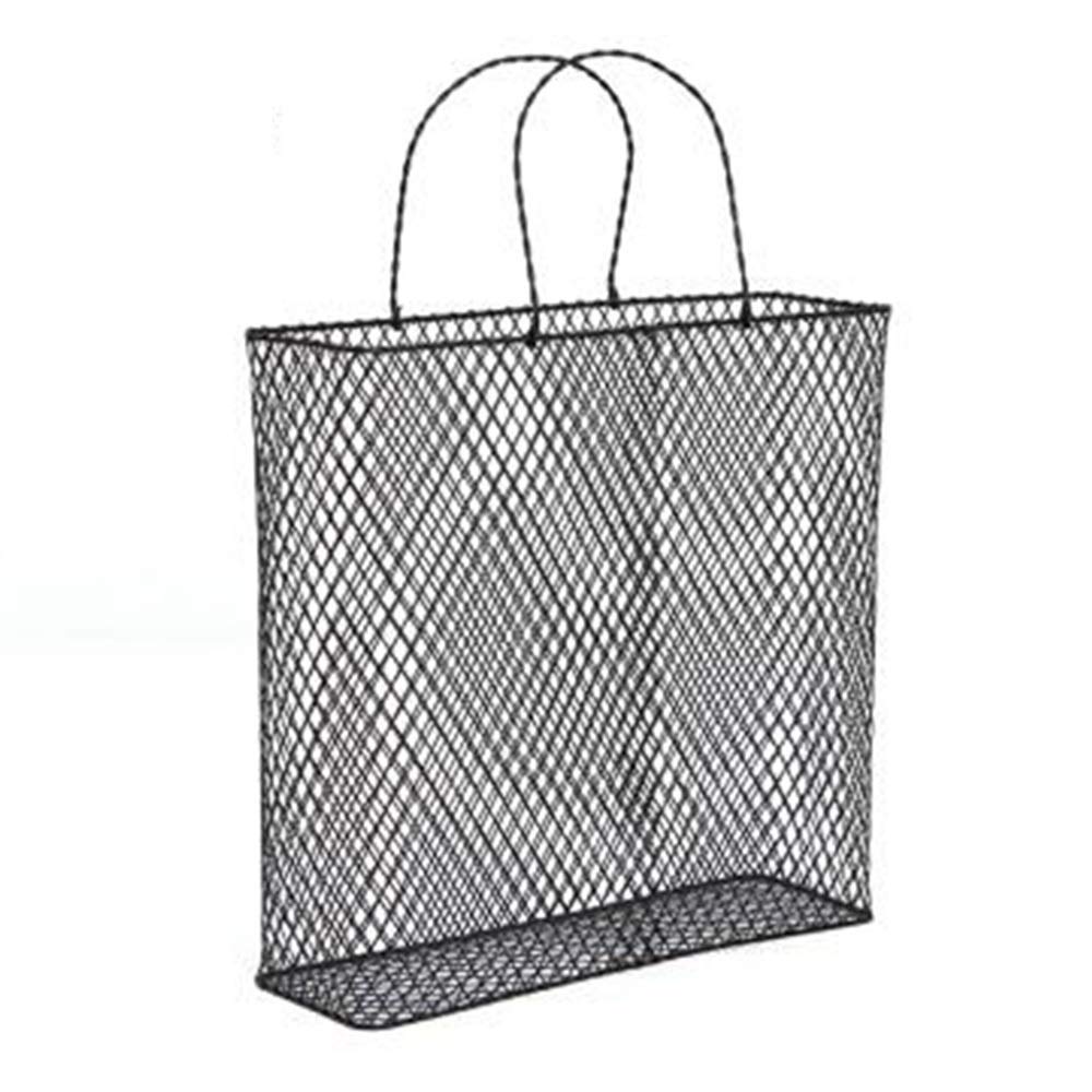 Modern Magazine Storage Rack - Decorative Organizer Basket for Living Room & Bedroom - Gold/Black Home Decor - 3 Sizes (Black, 9 x 3 x 9 inch) - Perfect for Books, Newspapers & Home Organization