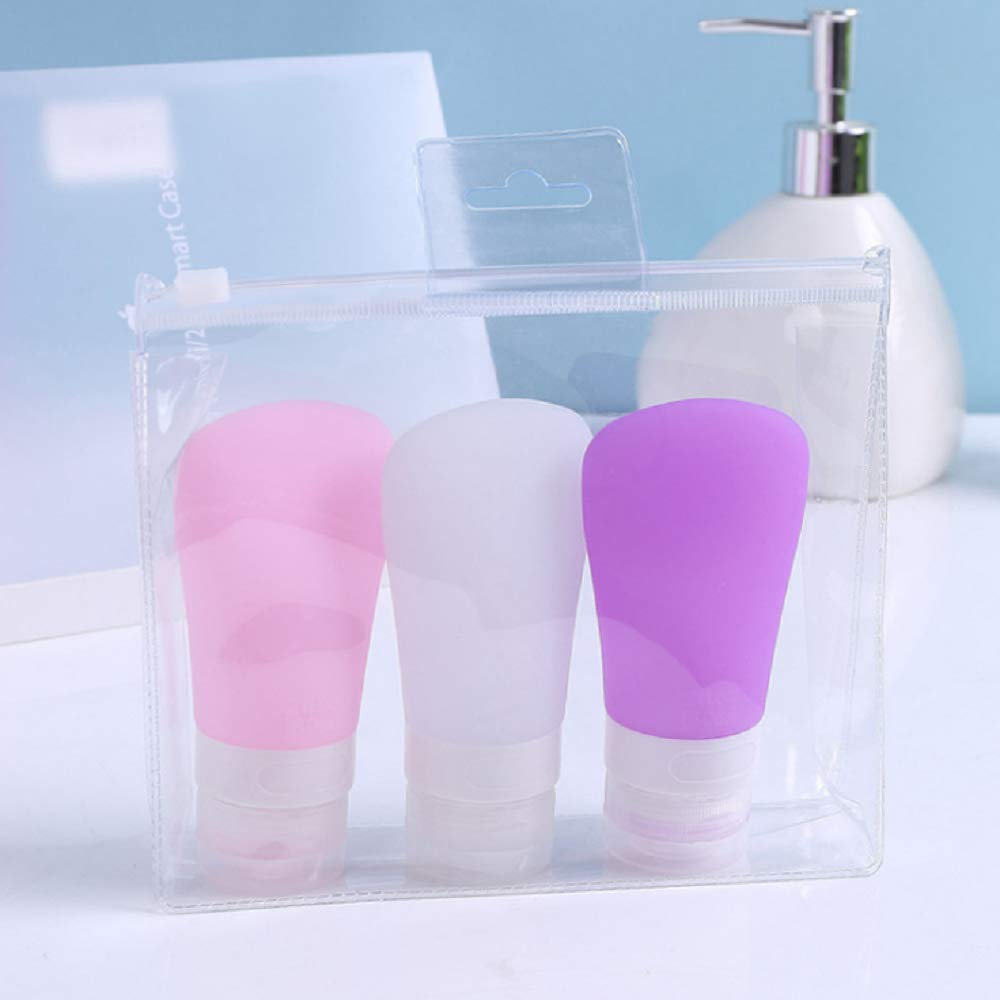 Crownish 90ml Silicone Travel Bottles - Leak Proof Portable Empty Mini Containers for Shampoo, Lotion, Cosmetic, Shower Gel & Liquid Soap - Perfect for Toiletries, Air Travel & Gym Essentials (Pack of 1)