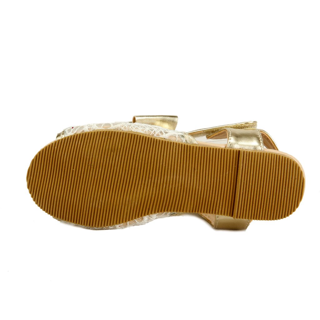 The Doll Maker Women's Open Toe Lace Sandals - Comfortable Summer Beach Wedding Shoes for Outdoor Parties & Vacations